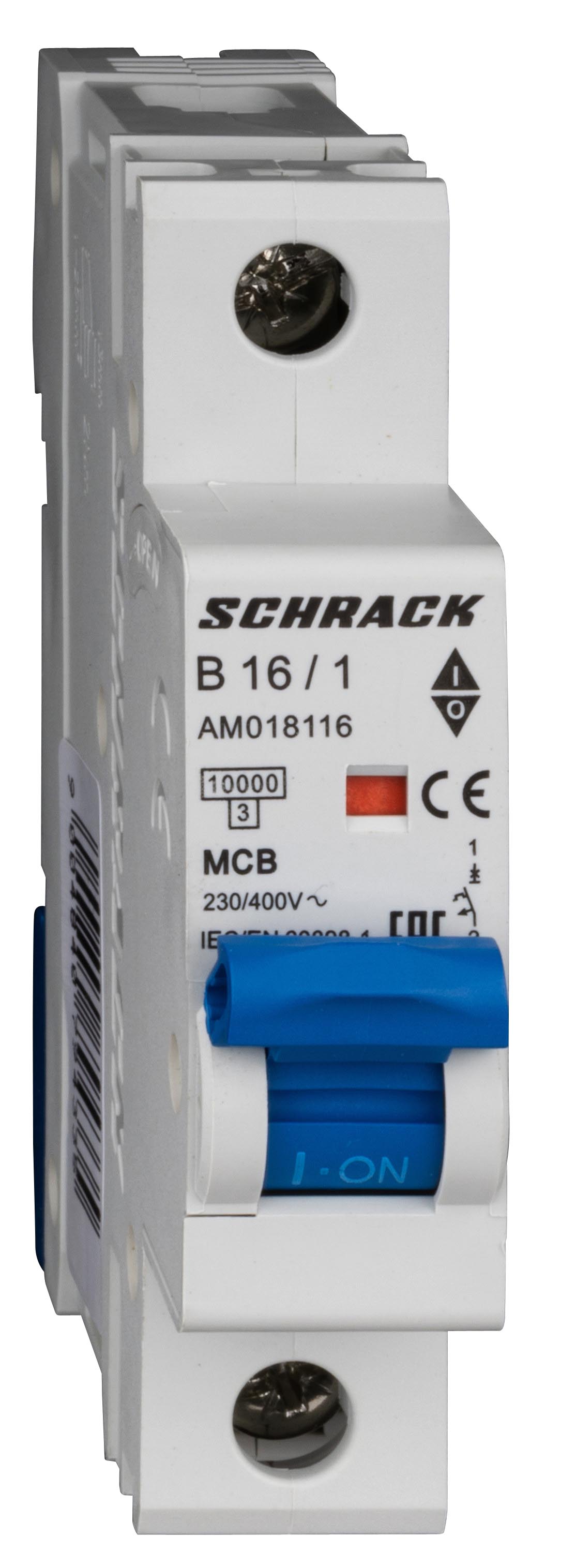 Intrerupator, Automat, AMPARO, Monopolar, 1P, Schrack, Curba, B, 16A, 10kA, Schrack, AM018116--