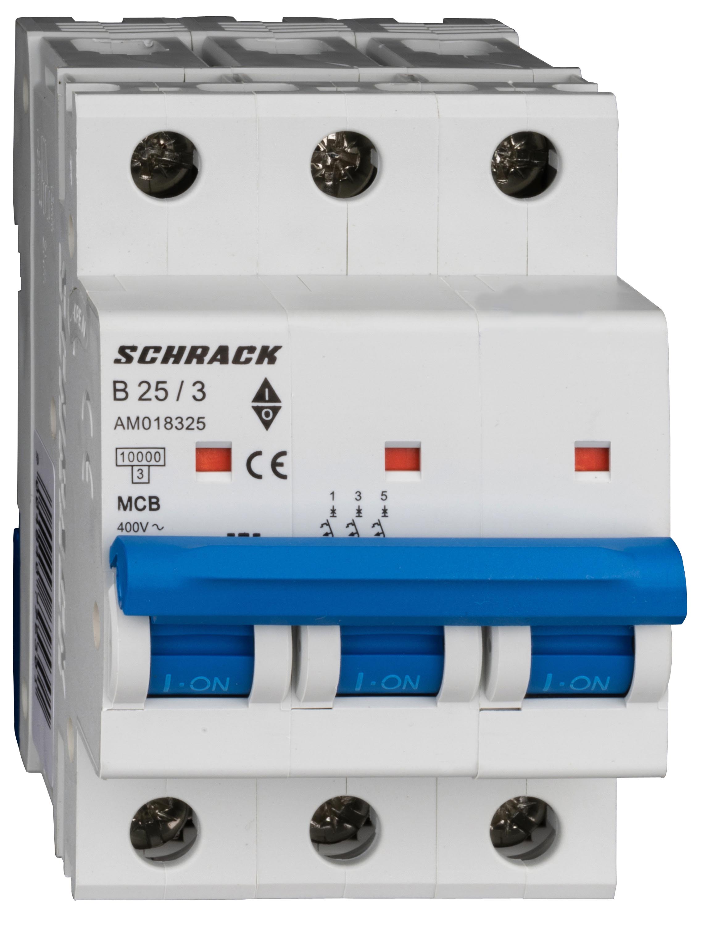 Intrerupator, automat, amparo, tripolar, 3p, schrack, curba, b, 25a, 10ka, schrack, am018325--