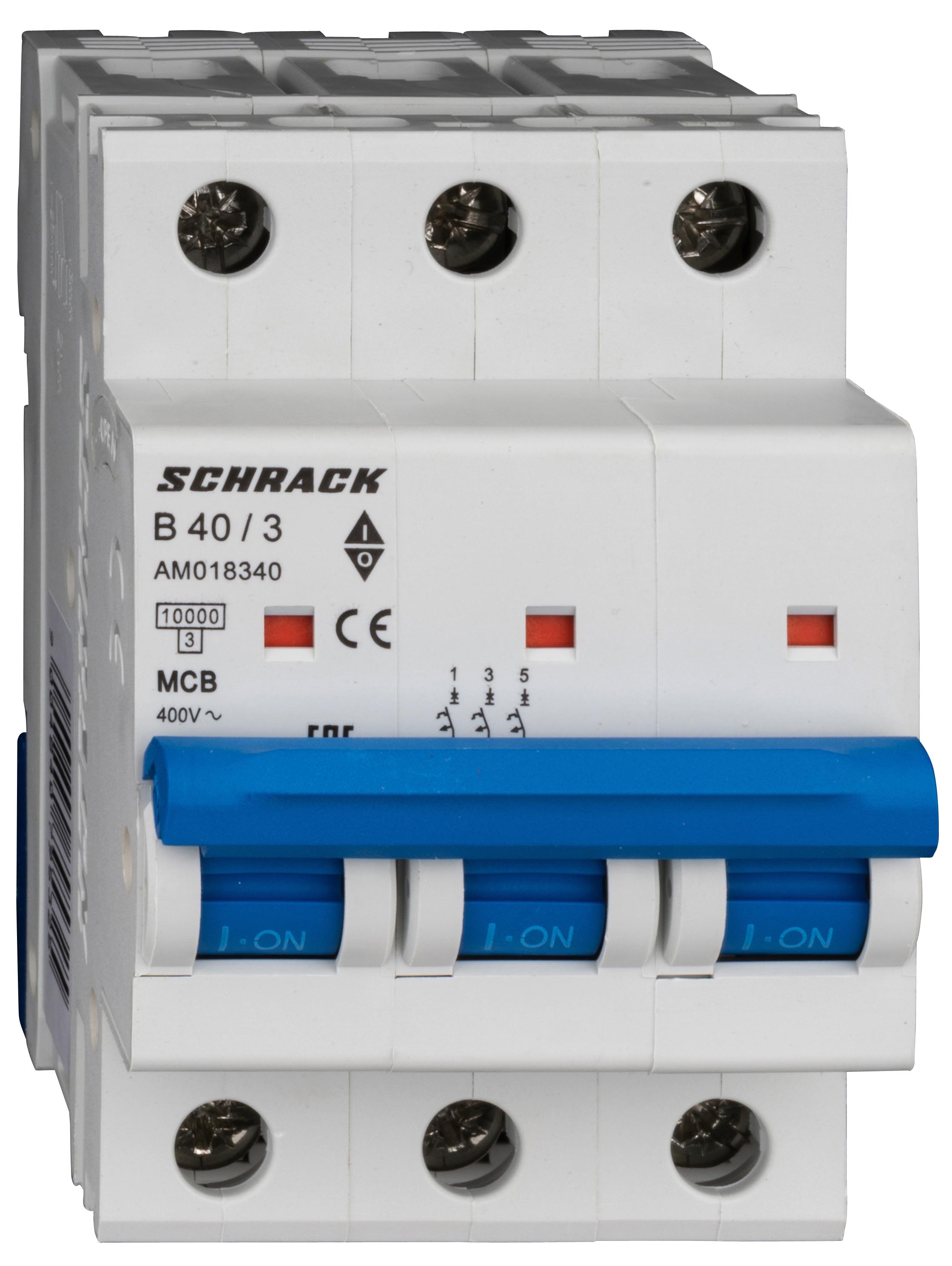 Intrerupator, automat, amparo, tripolar, 3p, schrack, curba, b, 40a, 10ka, schrack, am018340--