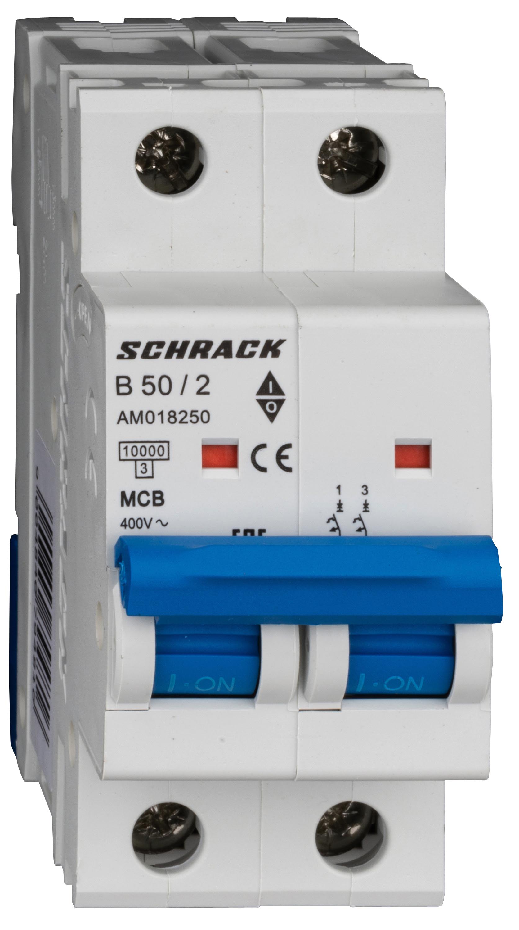 Intrerupator, automat, amparo, bipolar, 2p, schrack, curba, b, 50a, 10ka, schrack, am018250--
