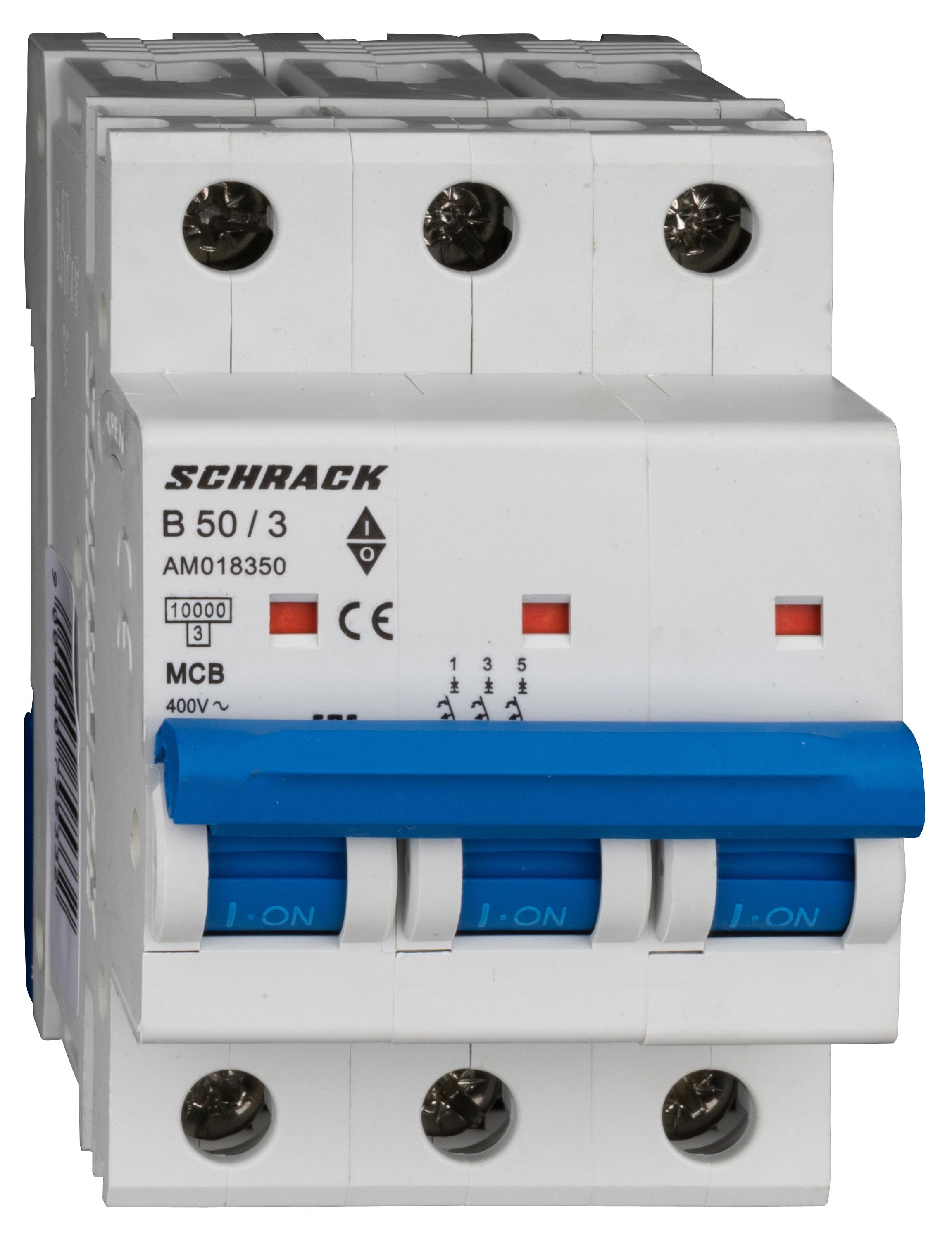 Intrerupator, automat, amparo, tripolar, 3p, schrack, curba, b, 50a, 10ka, schrack, am018350--
