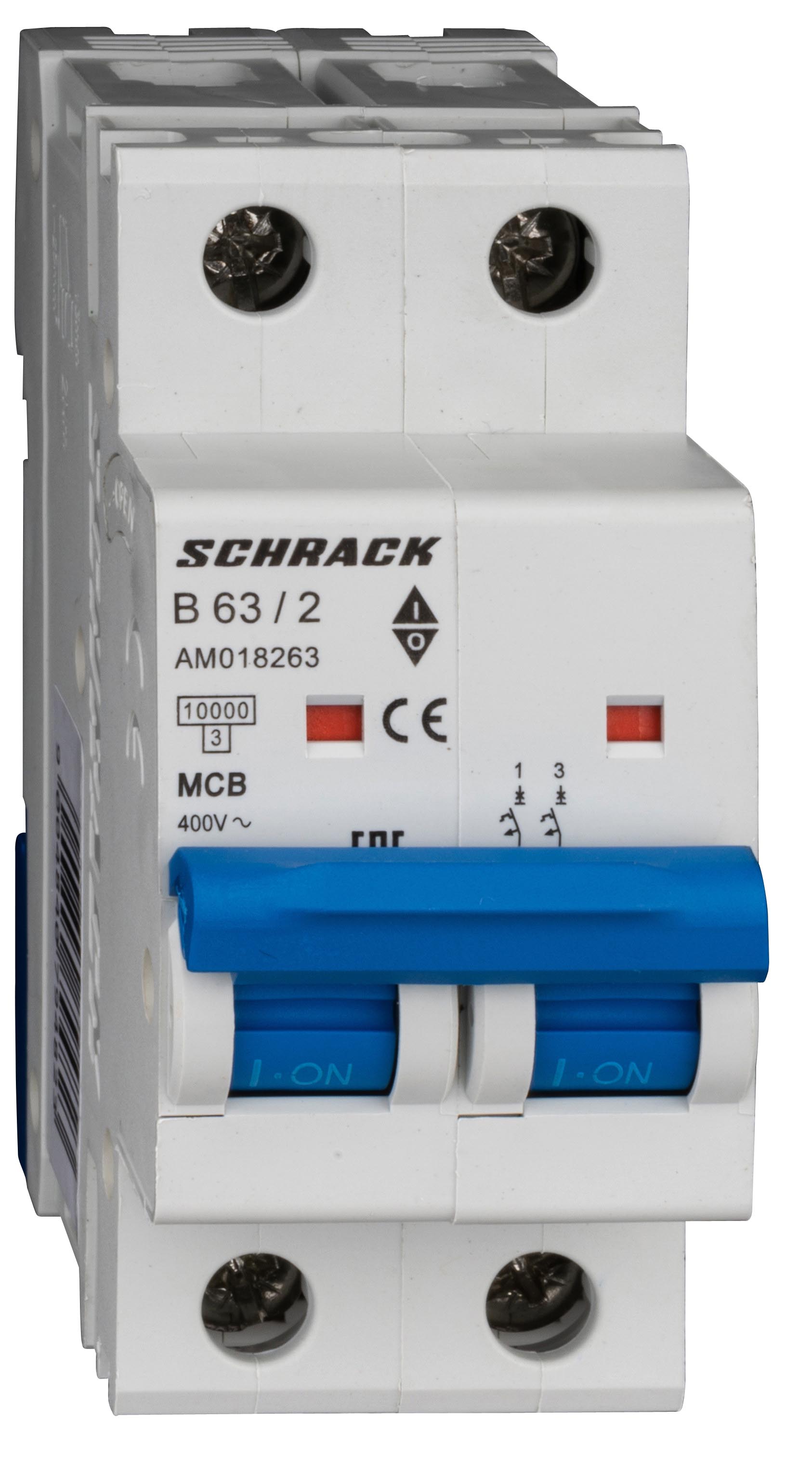 Intrerupator, automat, amparo, bipolar, 2p, schrack, curba, b, 63a, 10ka, schrack, am018263--