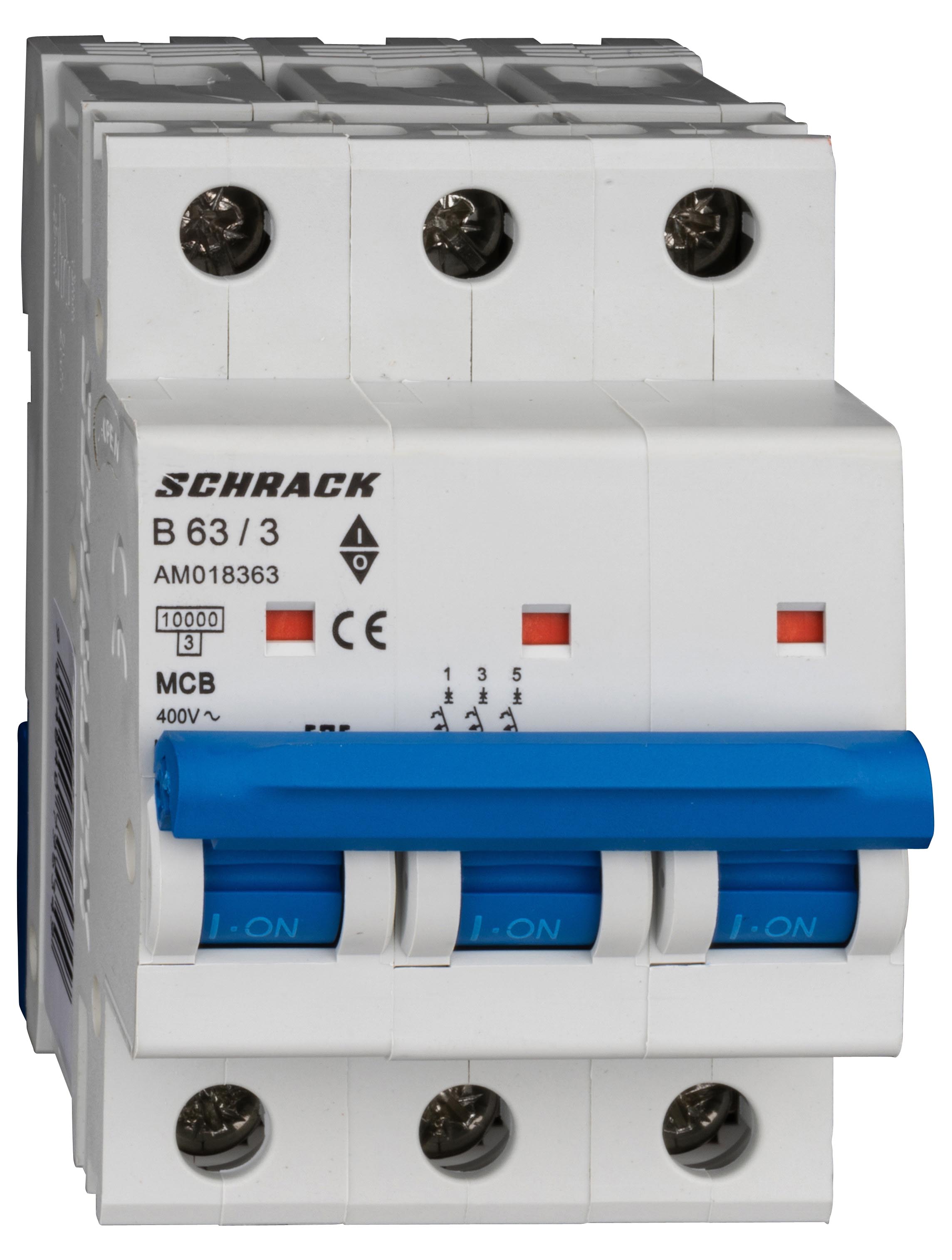 Intrerupator, Automat, AMPARO, Tripolar, 3P, Schrack, Curba, B, 63A, 10kA, Schrack, AM018363--