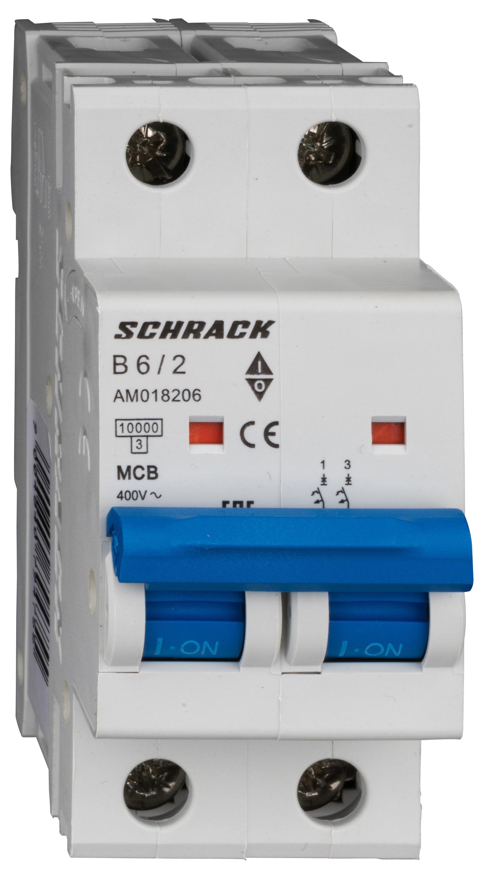 Intrerupator, automat, amparo, bipolar, 2p, schrack, curba, b, 6a, 10ka, schrack, am018206--