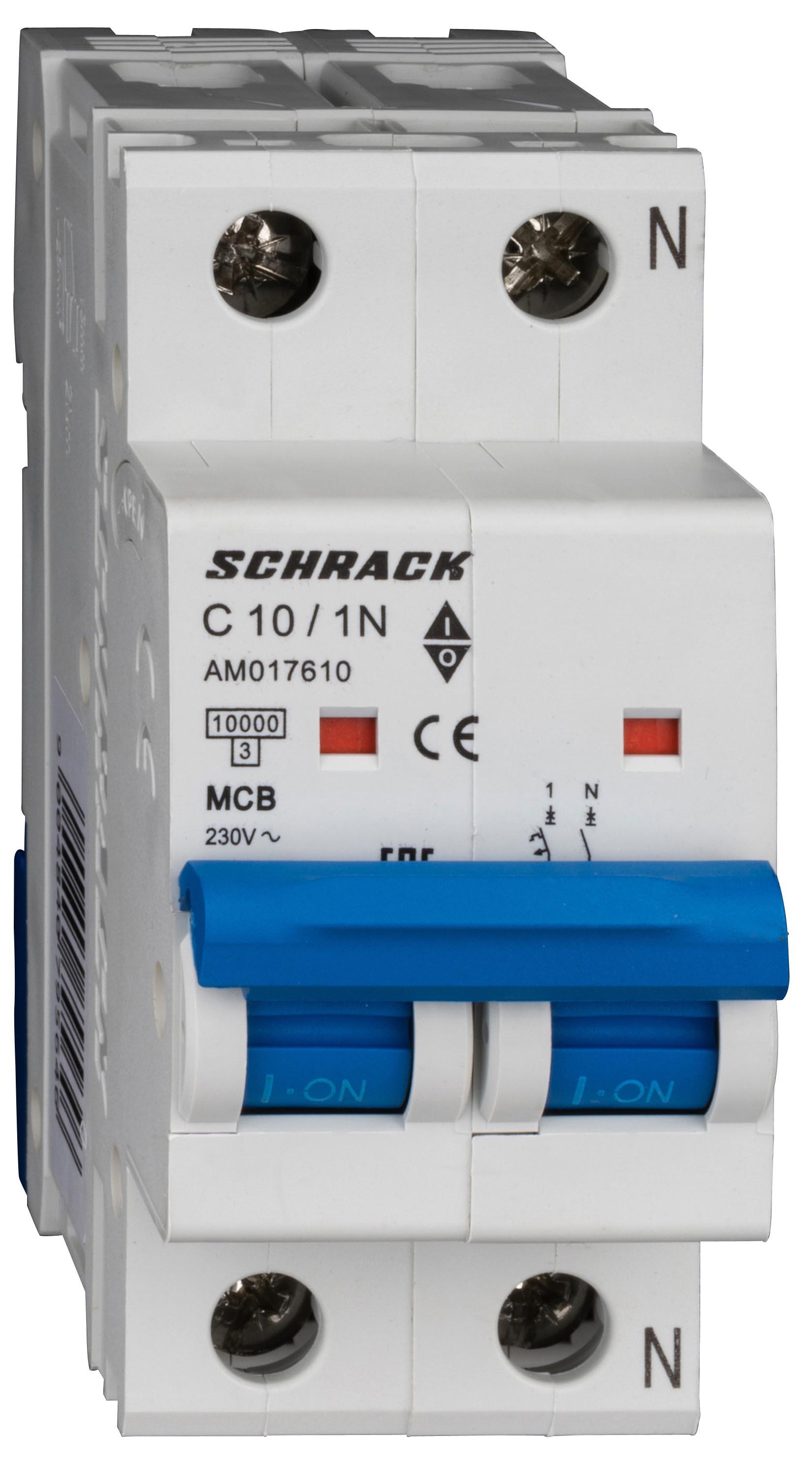 Intrerupator Automat AMPARO Bipolar 1P+N Schrack Curba C 10A 10kA Schrack AM017610--