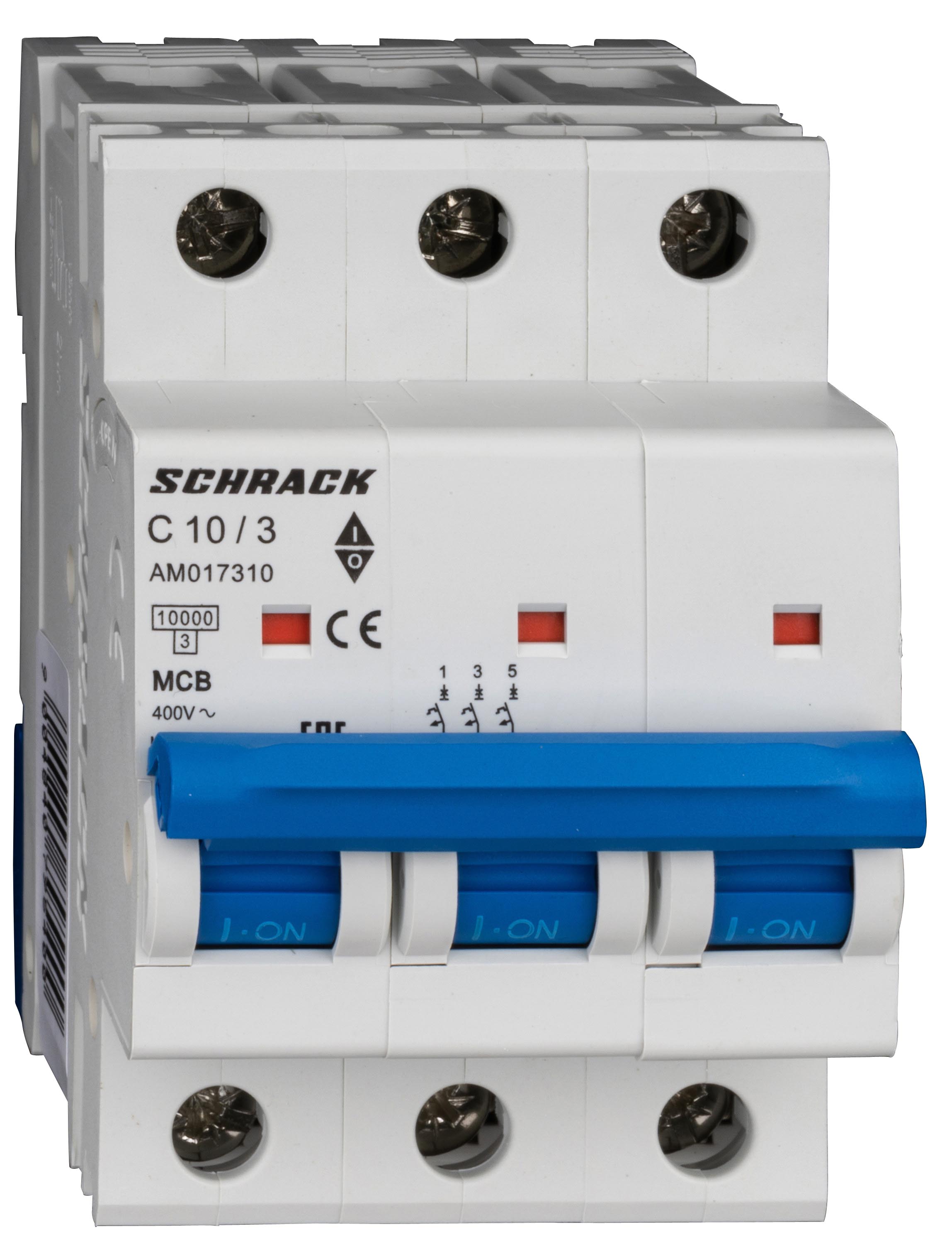Intrerupator, Automat, AMPARO, Tripolar, 3P, Schrack, Curba, C, 10A, 10kA, Schrack, AM017310--