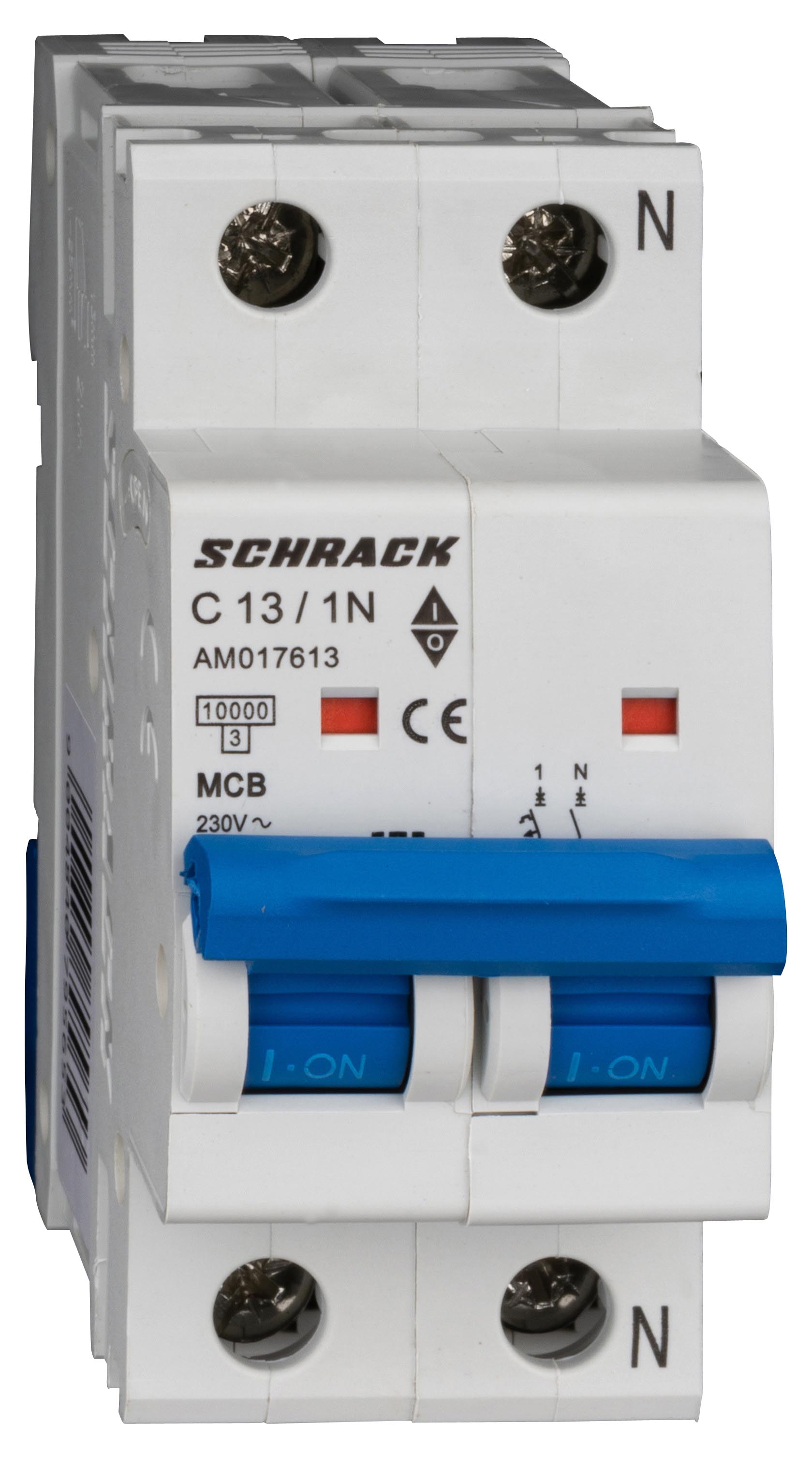 Intrerupator, automat, amparo, bipolar, 1p+n, schrack, curba, c, 13a, 10ka, schrack, am017613--