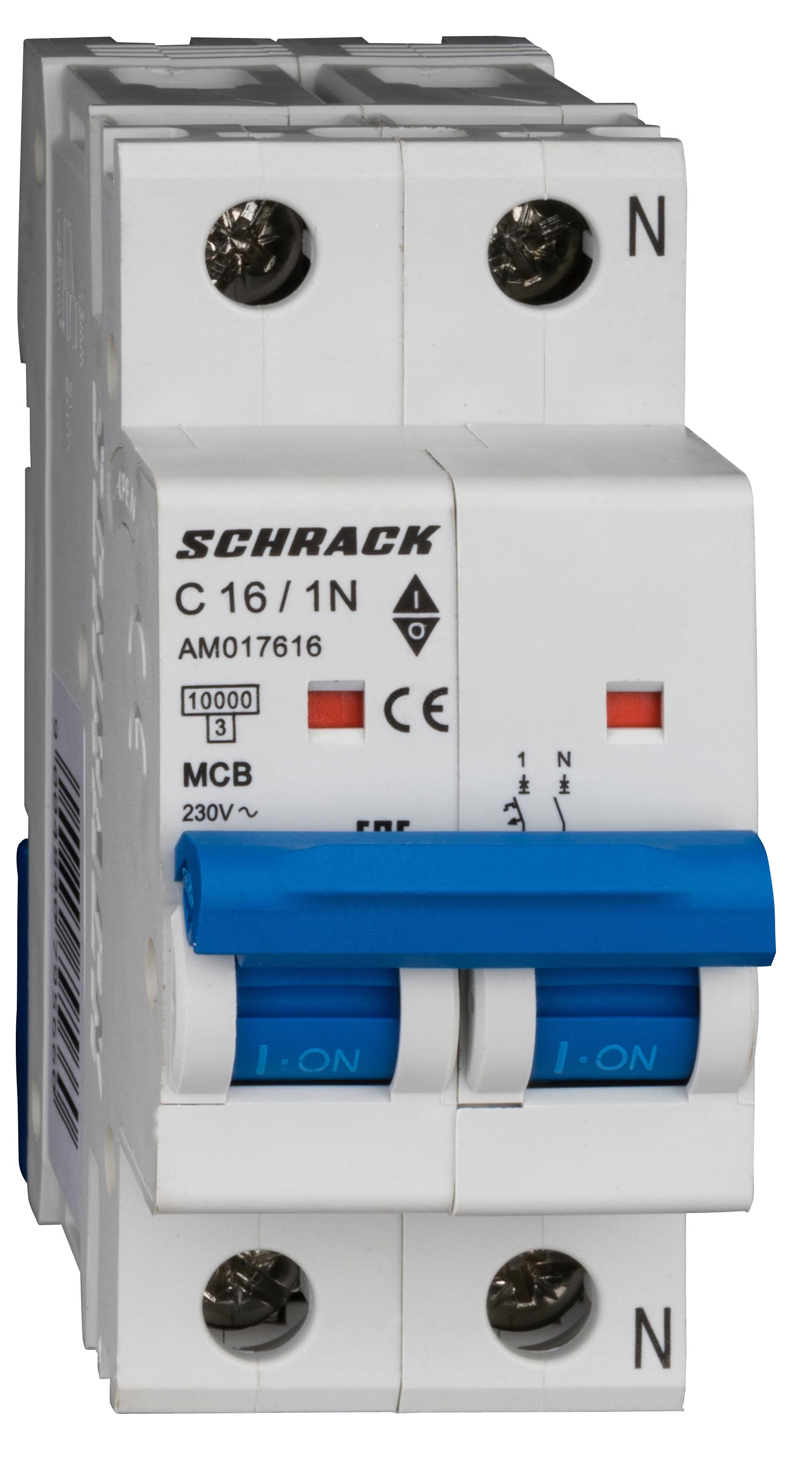 Intrerupator Automat AMPARO Bipolar 1P+N Schrack Curba C 16A 10kA Schrack AM017616--