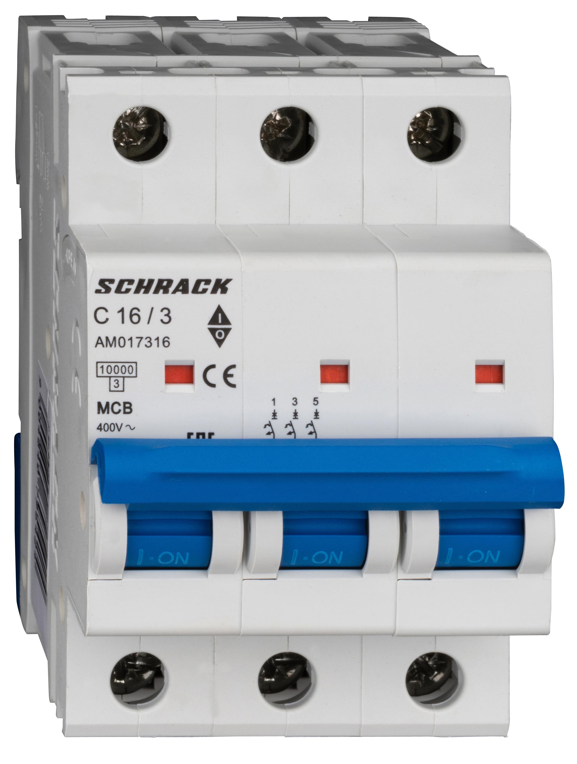 Intrerupator Automat AMPARO Tripolar 3P Schrack Curba C 16A 10kA Schrack AM017316--