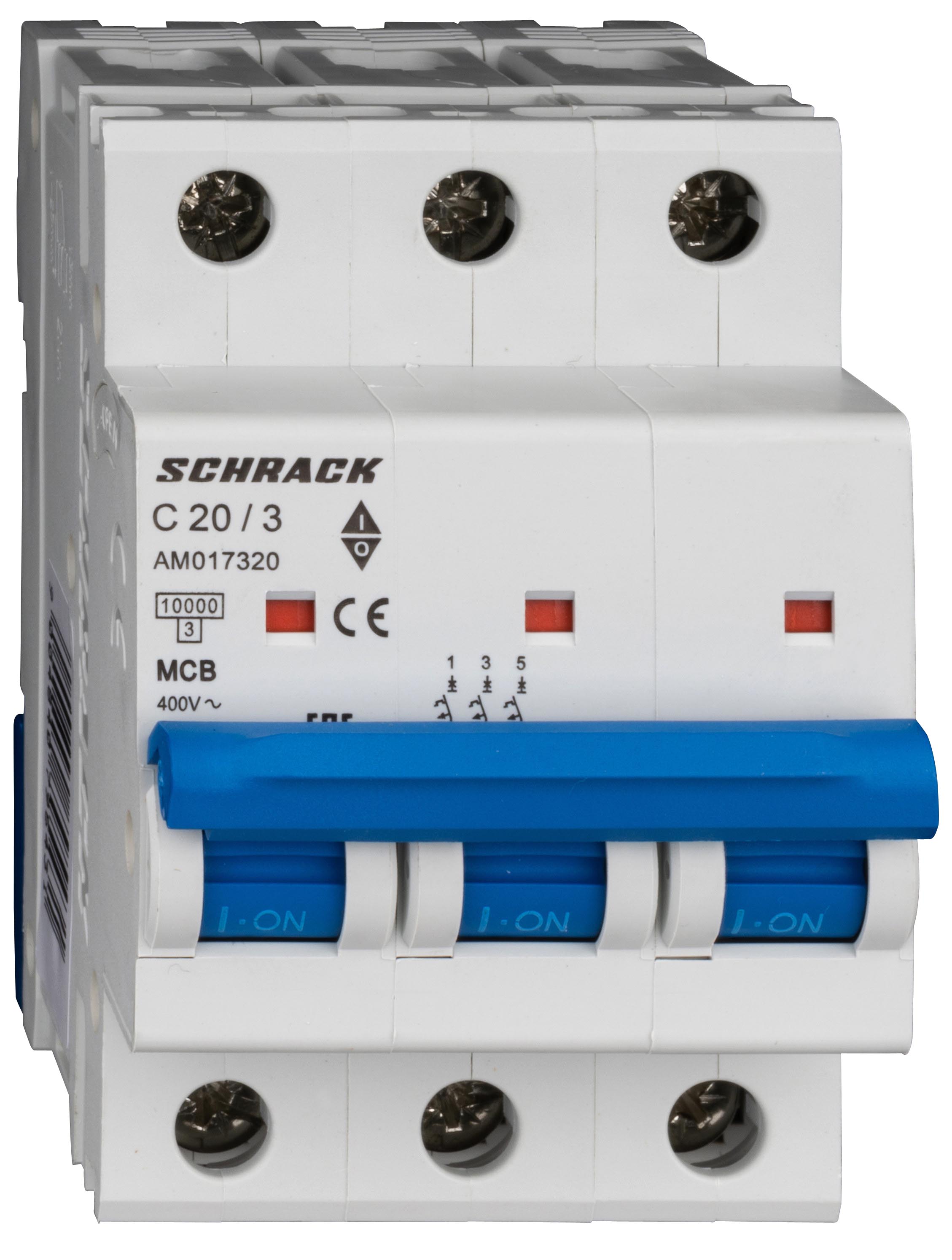 Intrerupator, automat, amparo, tripolar, 3p, schrack, curba, c, 20a, 10ka, schrack, am017320--