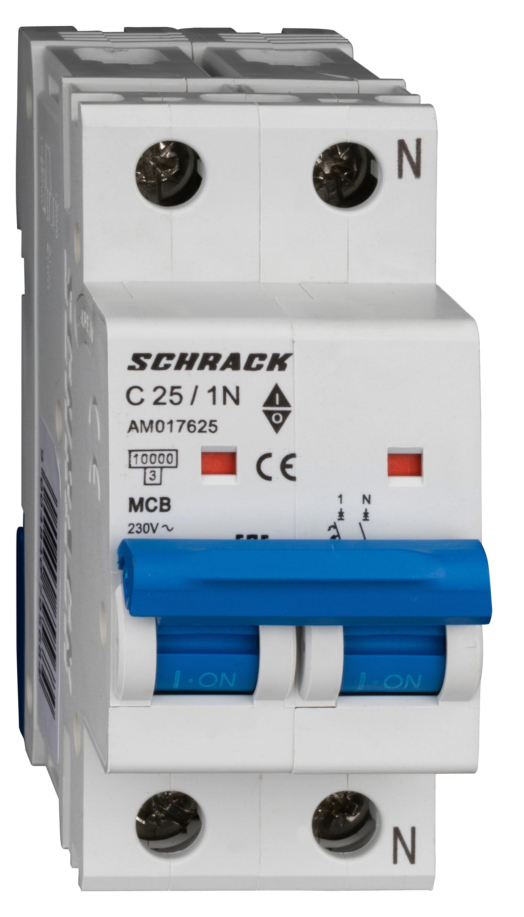 Intrerupator, automat, amparo, bipolar, 1p+n, schrack, curba, c, 25a, 10ka, schrack, am017625--