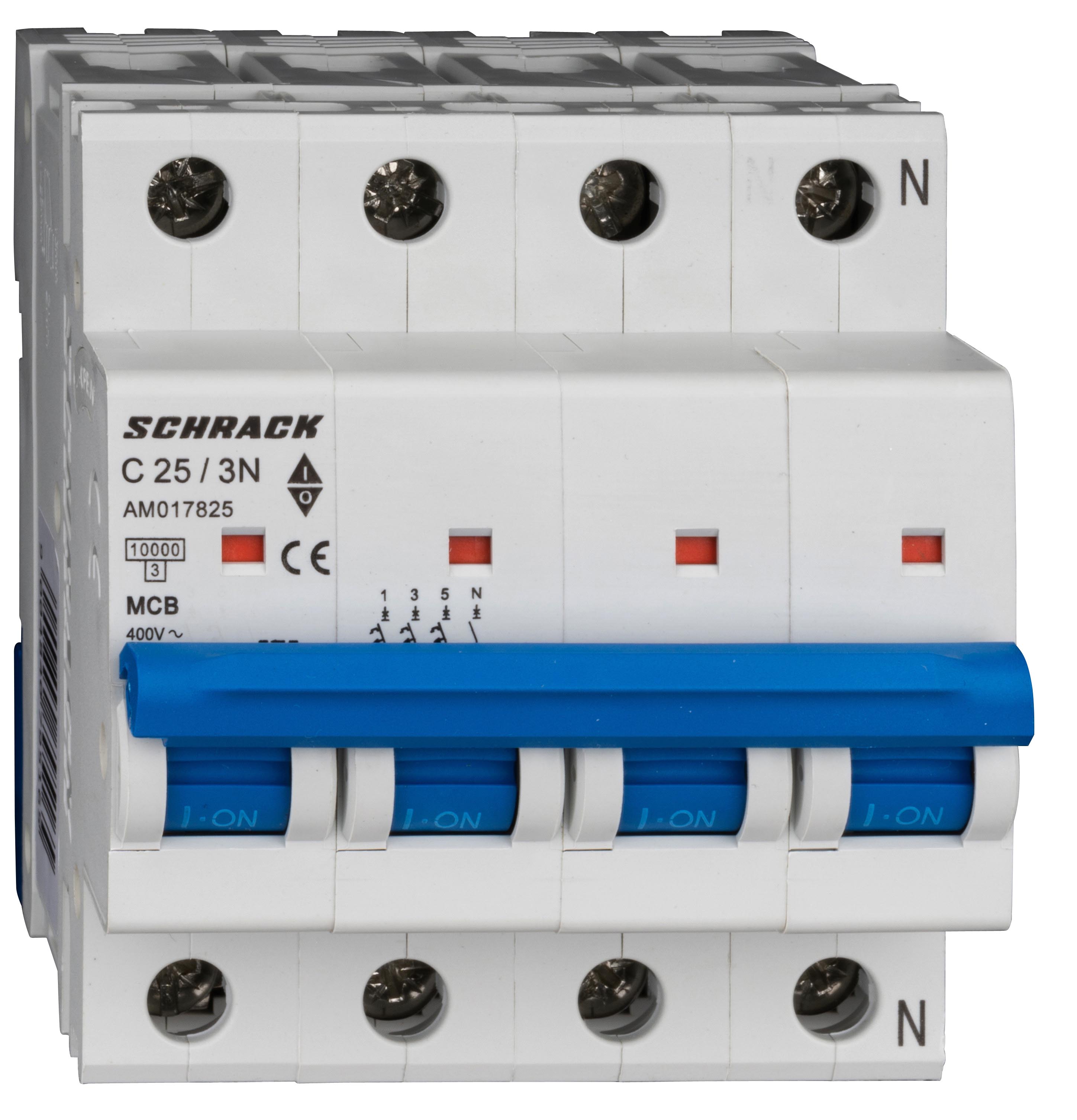 Intrerupator Automat AMPARO Tetrapolar 3P+N Schrack Curba C 25A 10kA Schrack AM017825--