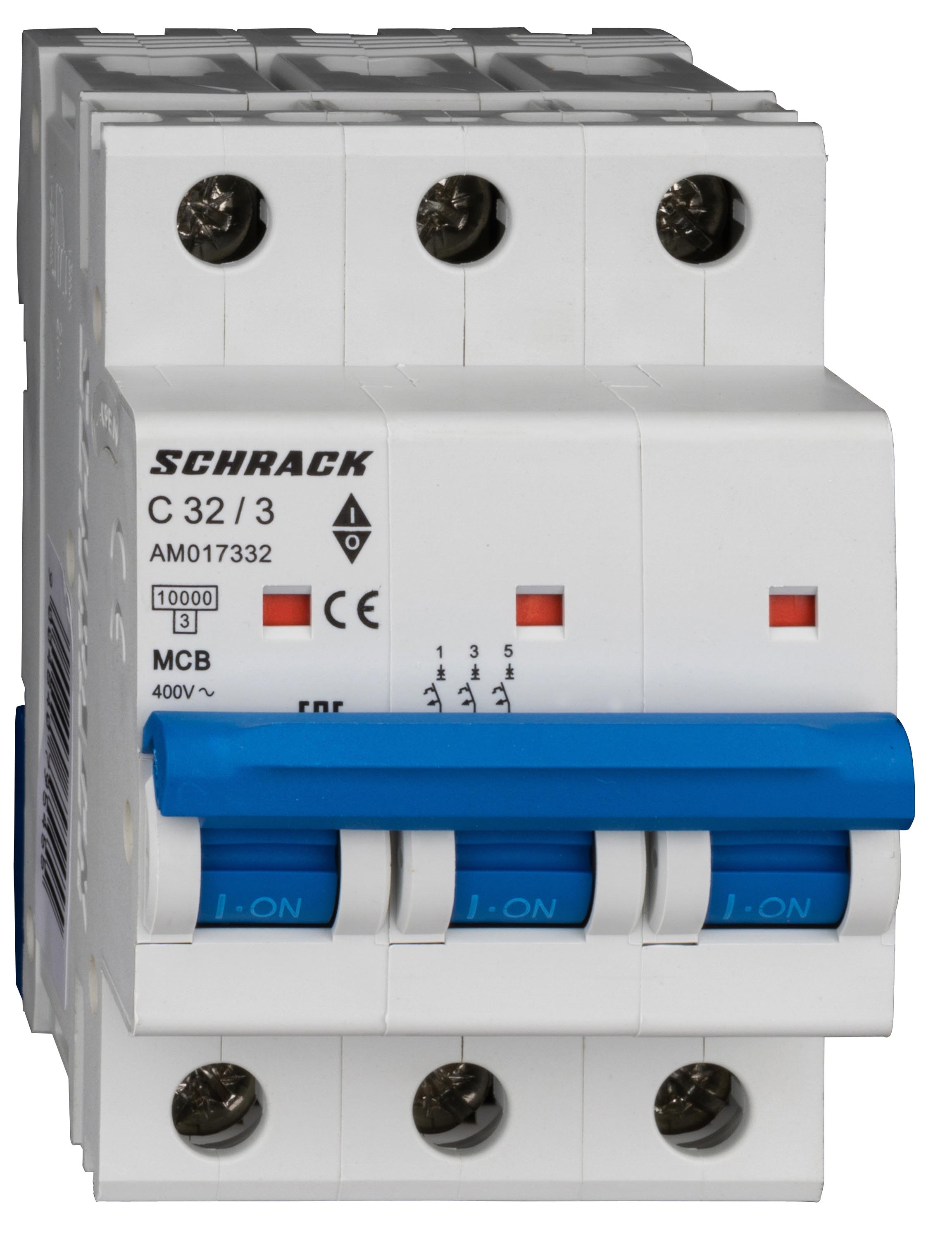 Intrerupator Automat AMPARO Tripolar 3P Schrack Curba C 32A 10kA Schrack AM017332--