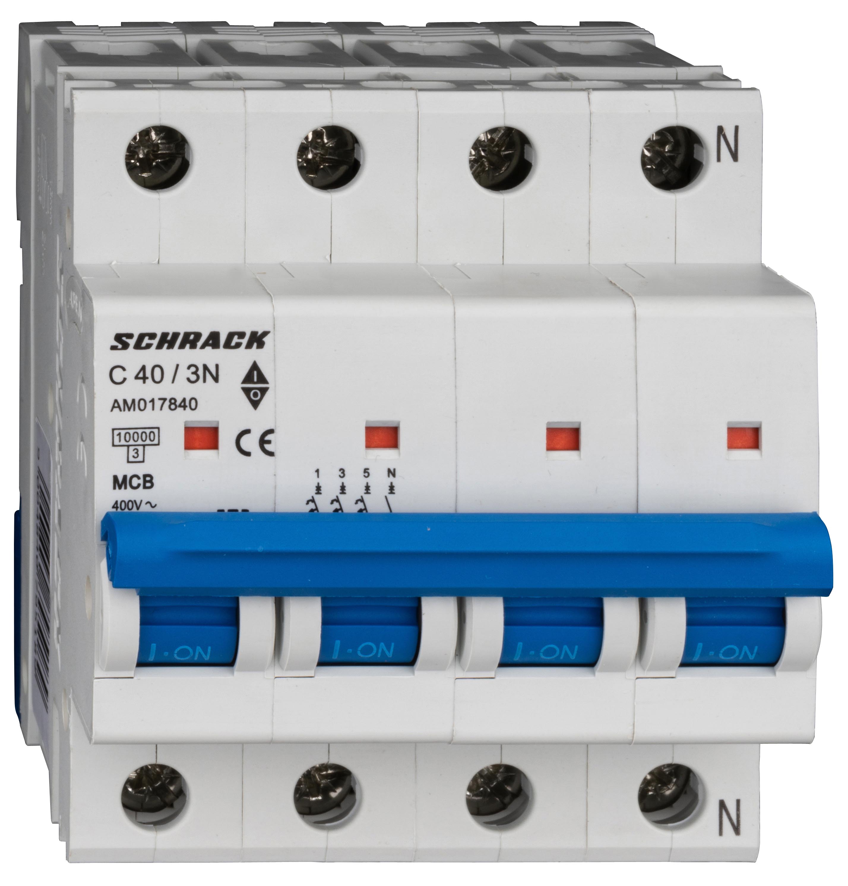 Intrerupator, Automat, AMPARO, Tetrapolar, 3P+N, Schrack, Curba, C, 40A, 10kA, Schrack, AM017840--