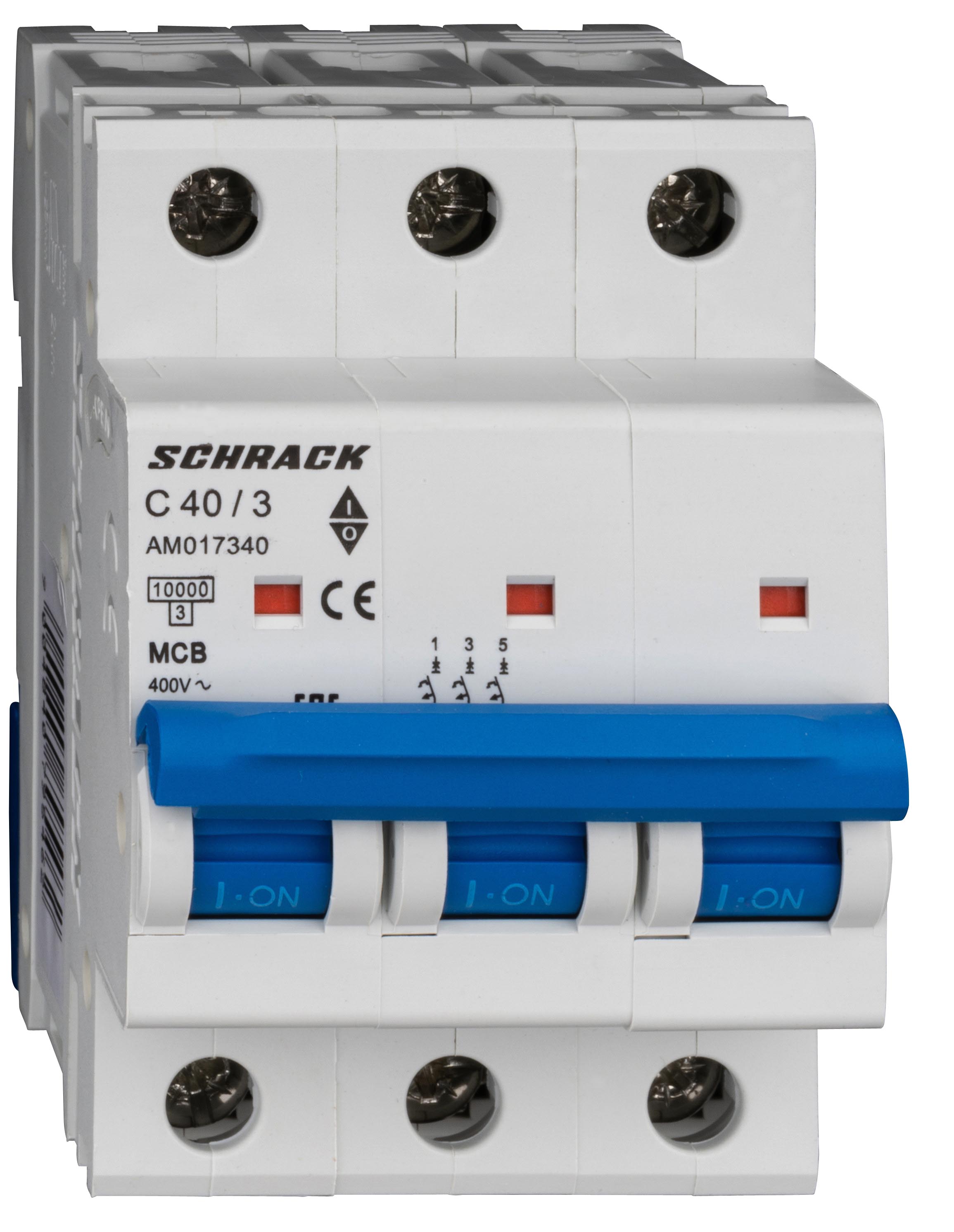 Intrerupator Automat AMPARO Tripolar 3P Schrack Curba C 40A 10kA Schrack AM017340--