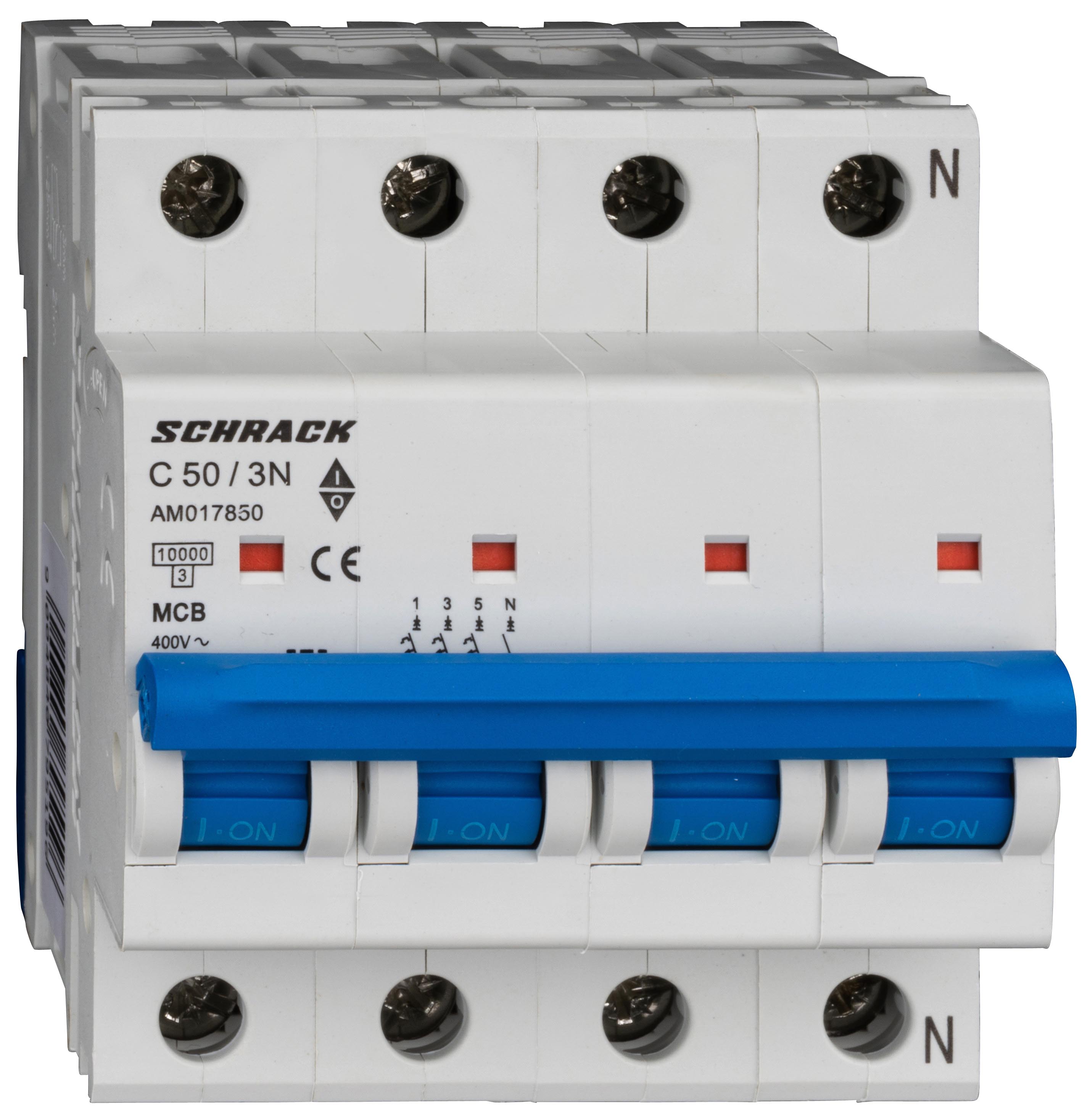 Intrerupator Automat AMPARO Tetrapolar 3P+N Schrack Curba C 50A 10kA Schrack AM017850--