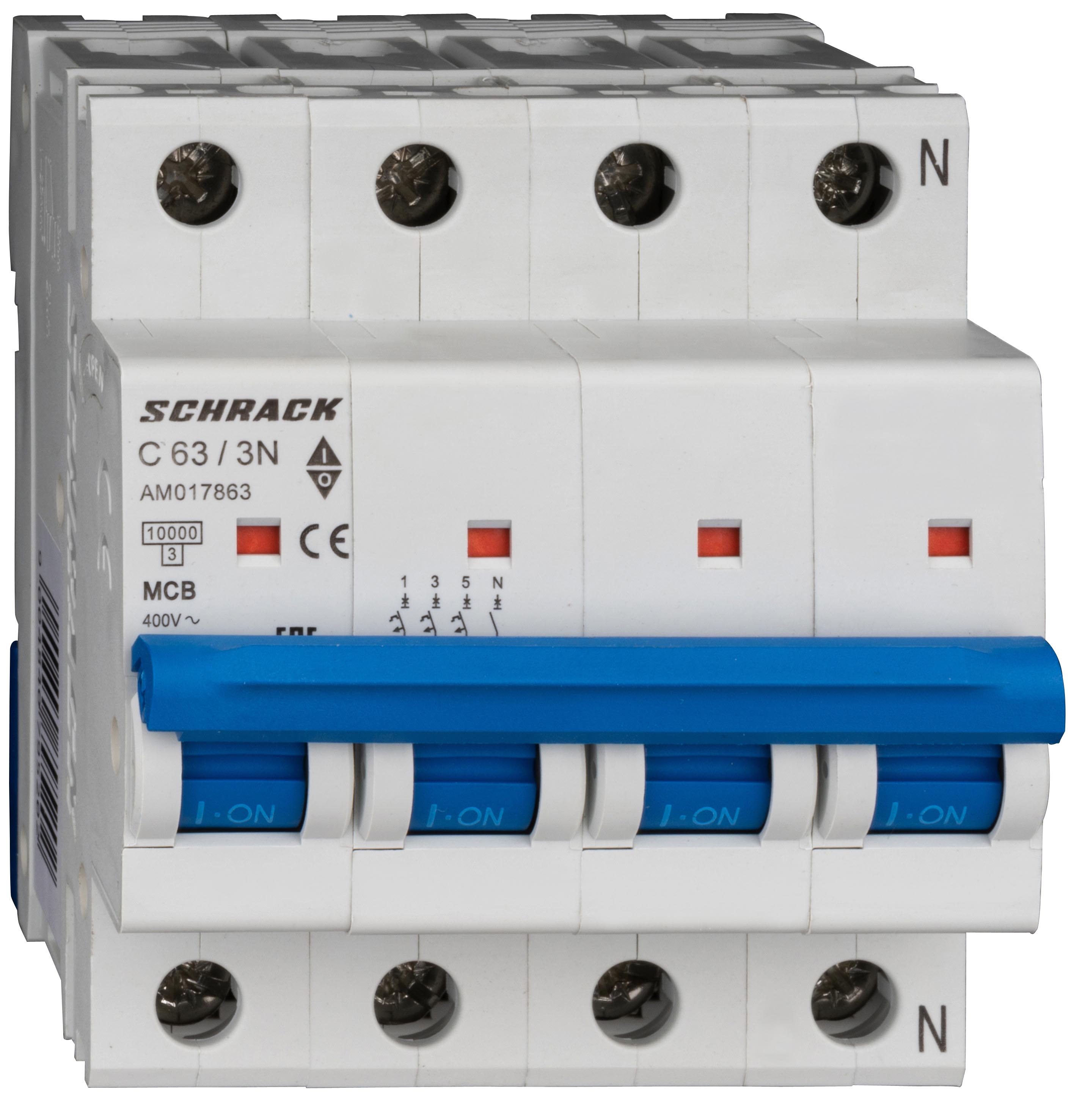 Intrerupator Automat AMPARO Tetrapolar 3P+N Schrack Curba C 63A 10kA Schrack AM017863--