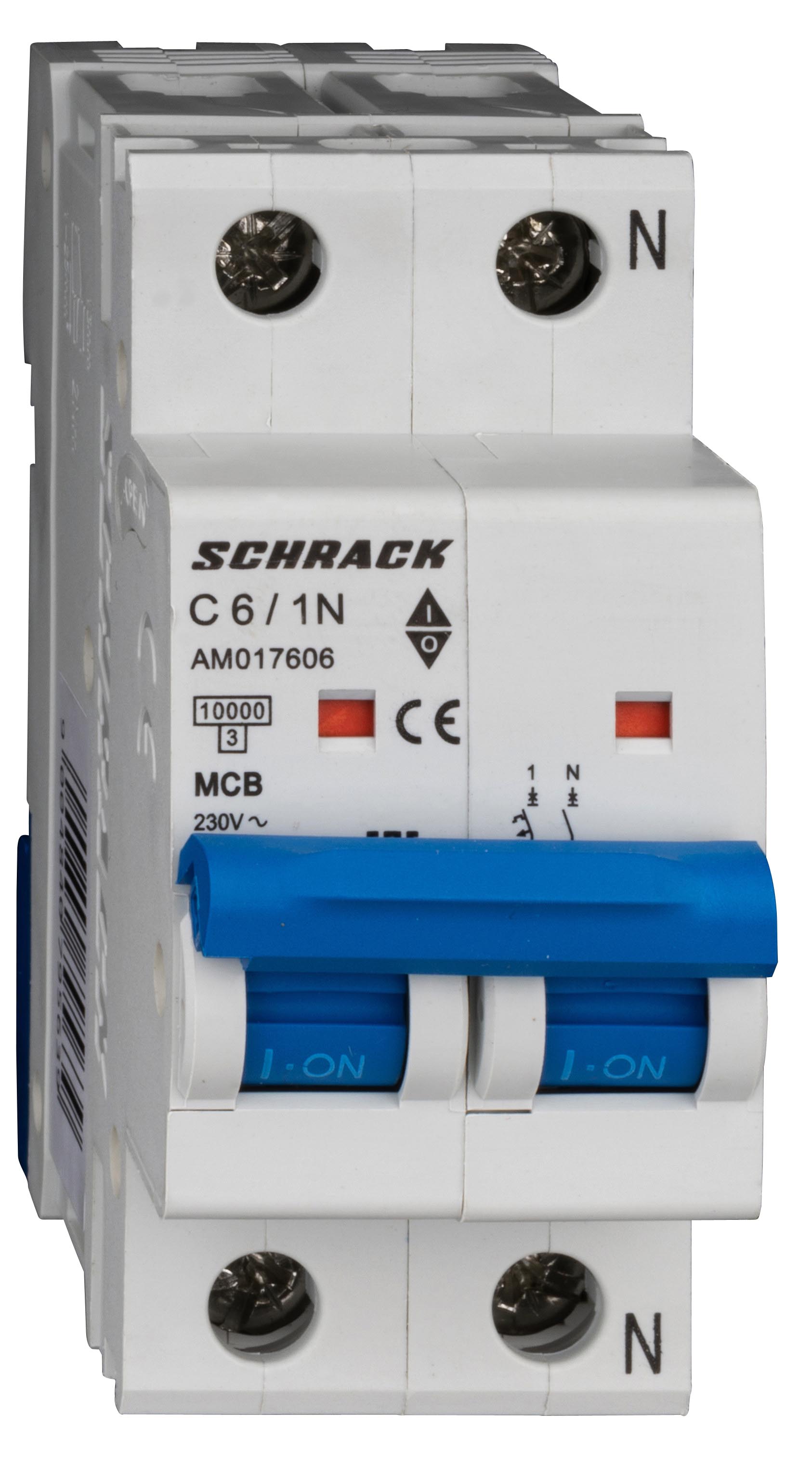 Intrerupator, Automat, AMPARO, Bipolar, 1P+N, Schrack, Curba, C, 6A, 10kA, Schrack, AM017606--