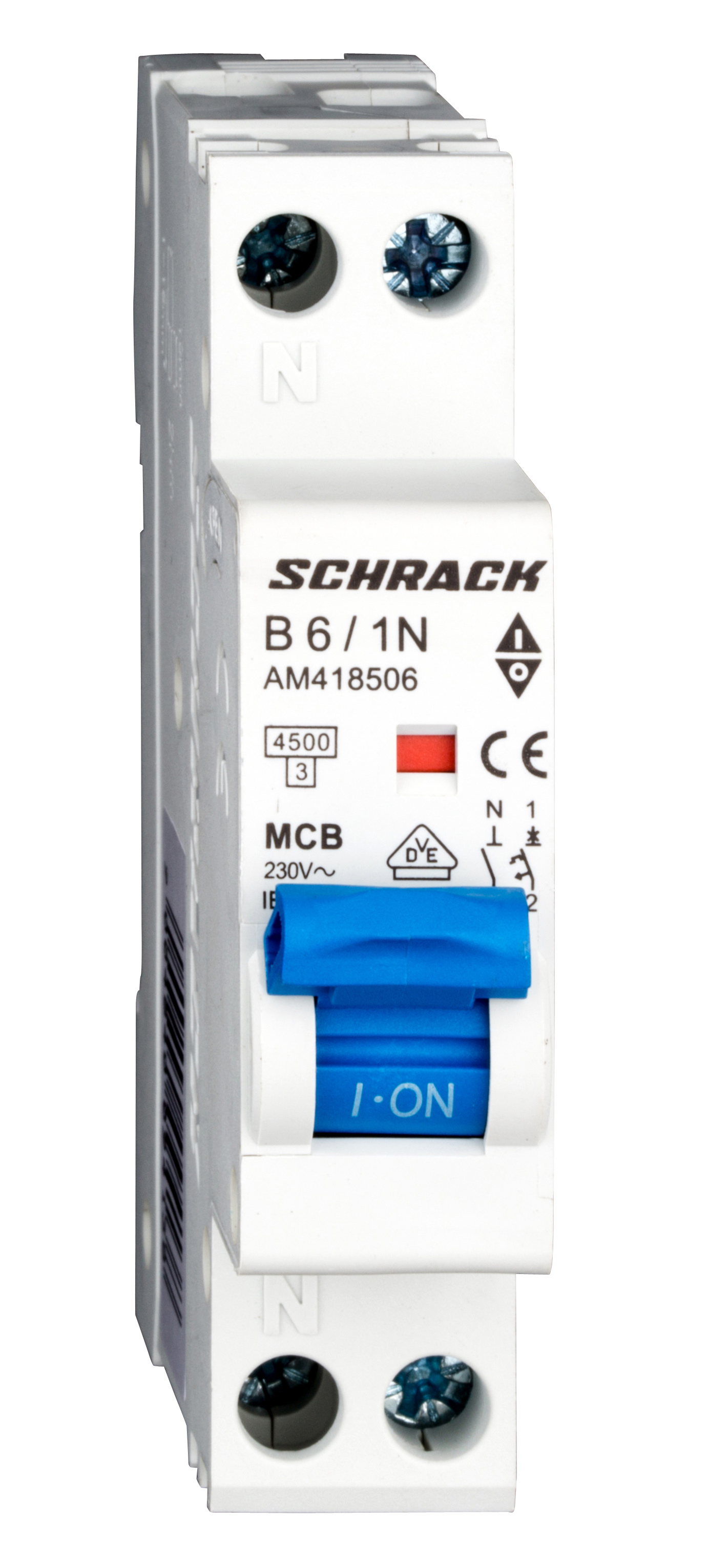 Intrerupator Automat AMPARO Bipolar 1P+N Schrack Curba B 6A 4.5kA Schrack AM418506--