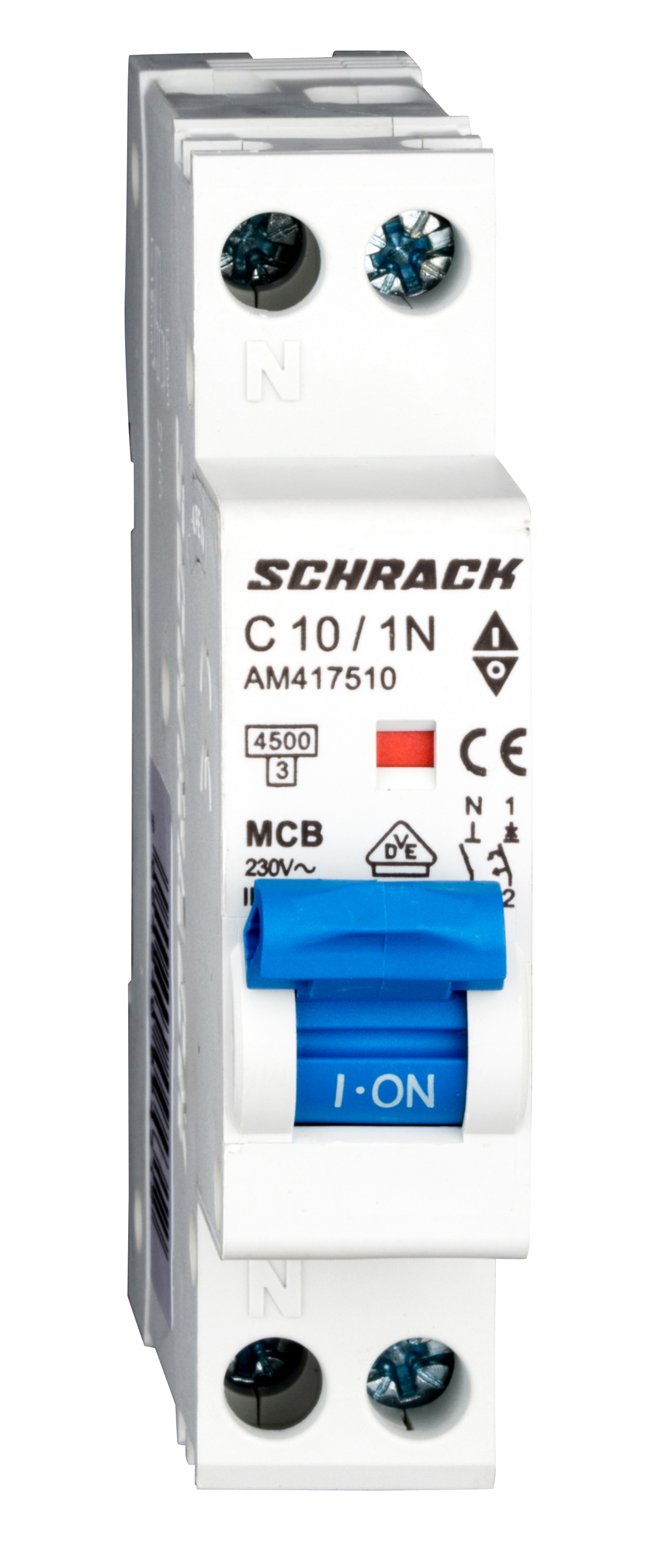 Intrerupator Automat AMPARO Bipolar 1P+N Schrack Curba C 10A 4.5kA Schrack AM417510--