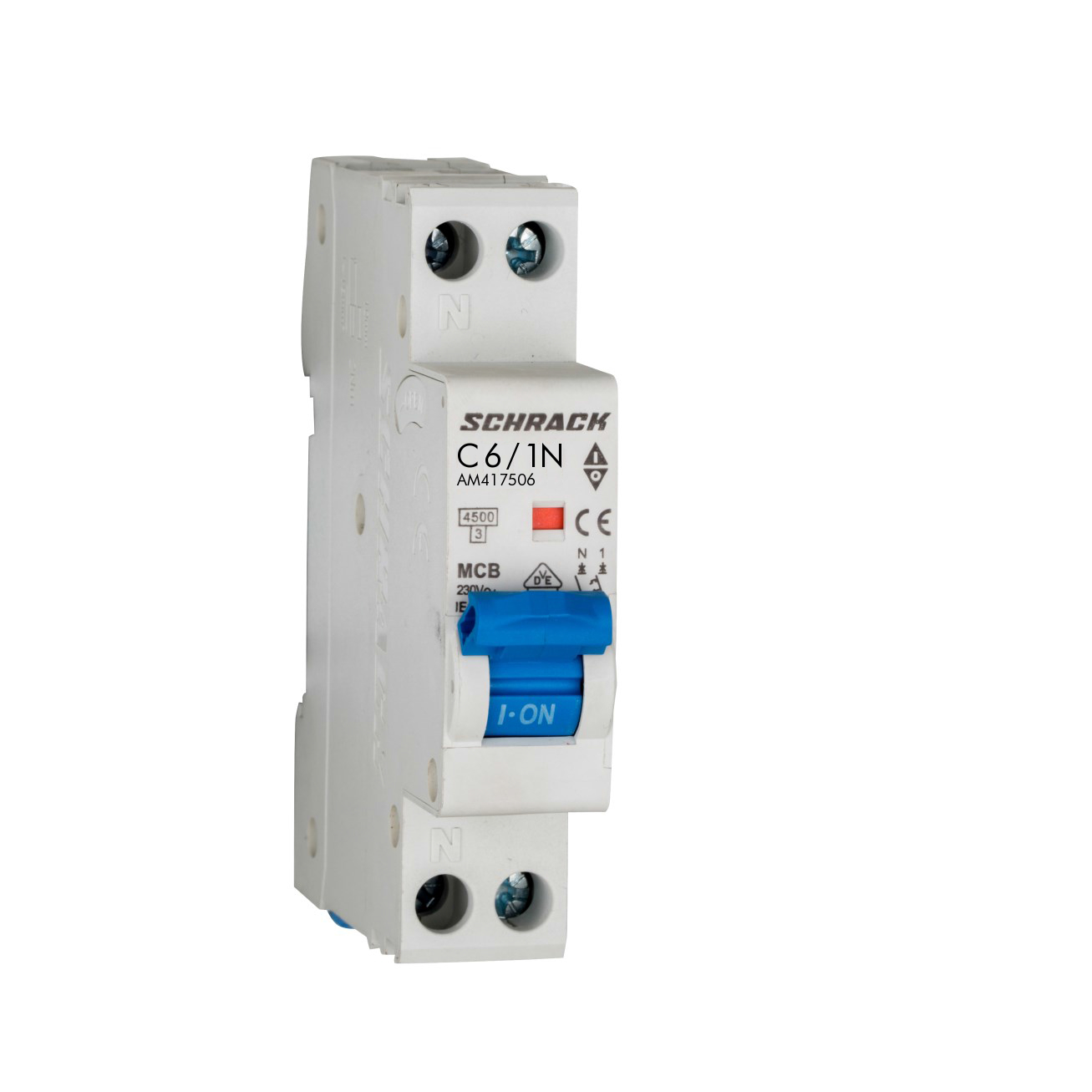Intrerupator Automat AMPARO Bipolar 1P+N Schrack Curba C 6A 4.5kA Schrack AM417506--
