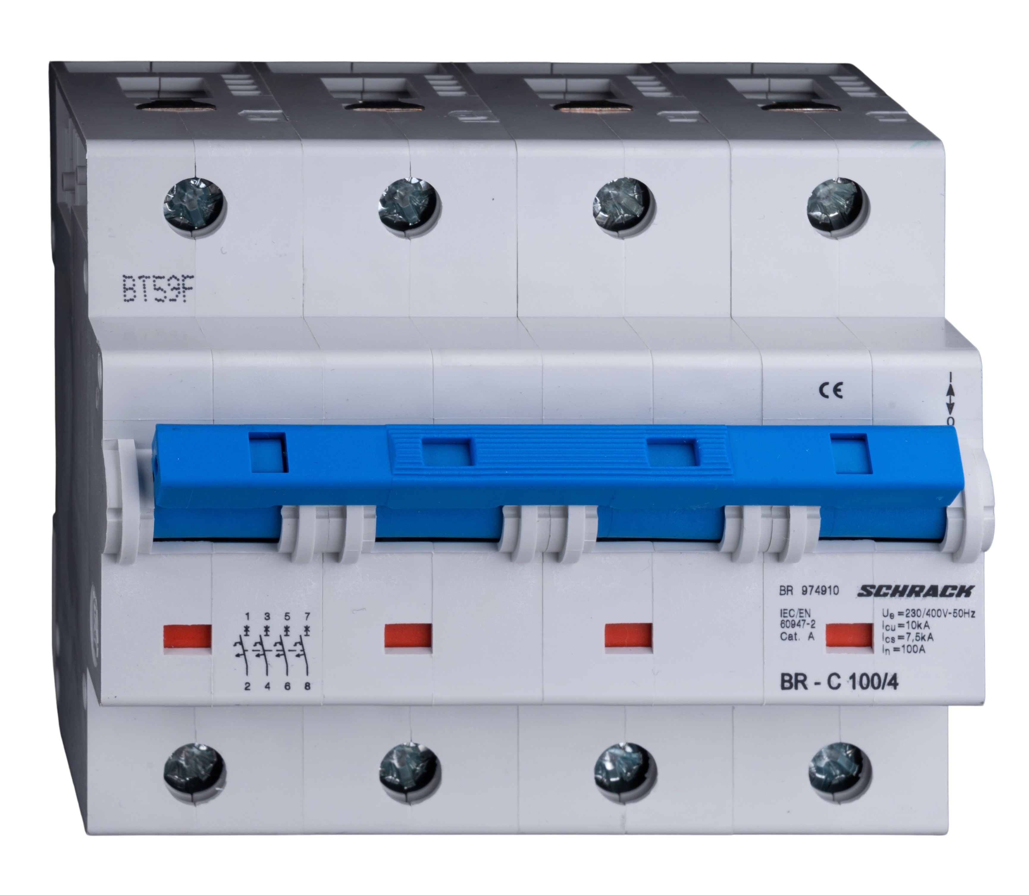Intrerupator Automat Tetrapolar 4P Schrack Curba C 100A 10kA Schrack BR974910--