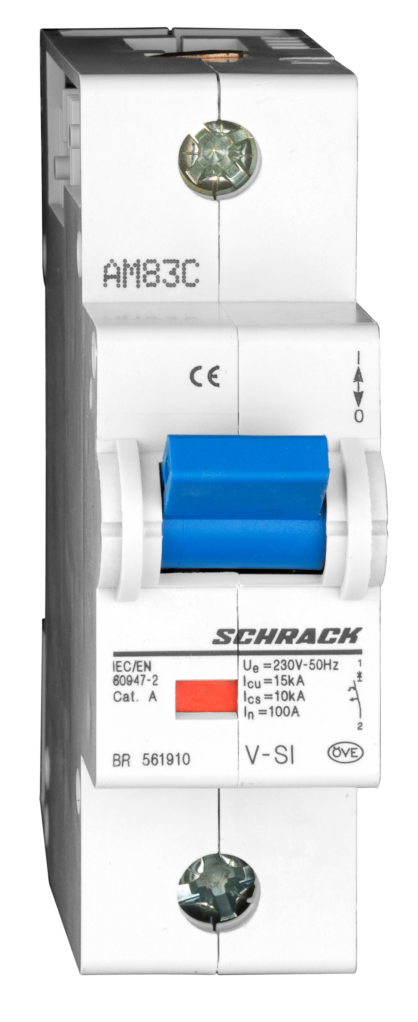 Intrerupator, automat, monopolar, 1p, schrack, curba, c, 100a, schrack, br561910--