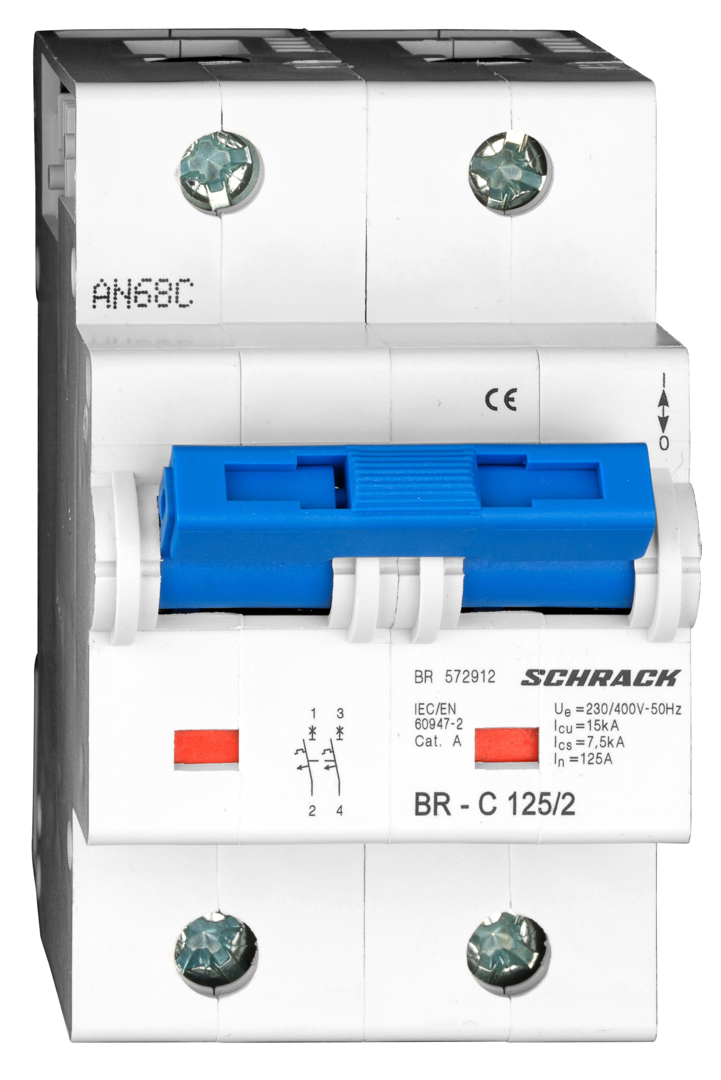 Intrerupator, automat, bipolar, 2p, schrack, curba, c, 125a, schrack, br572912--