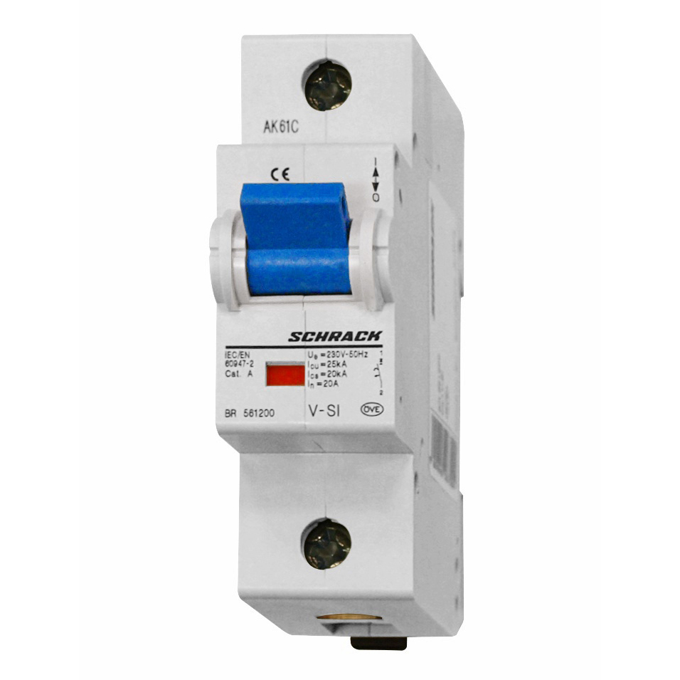 Intrerupator, automat, monopolar, 1p, schrack, curba, c, 20a, schrack, br561200--