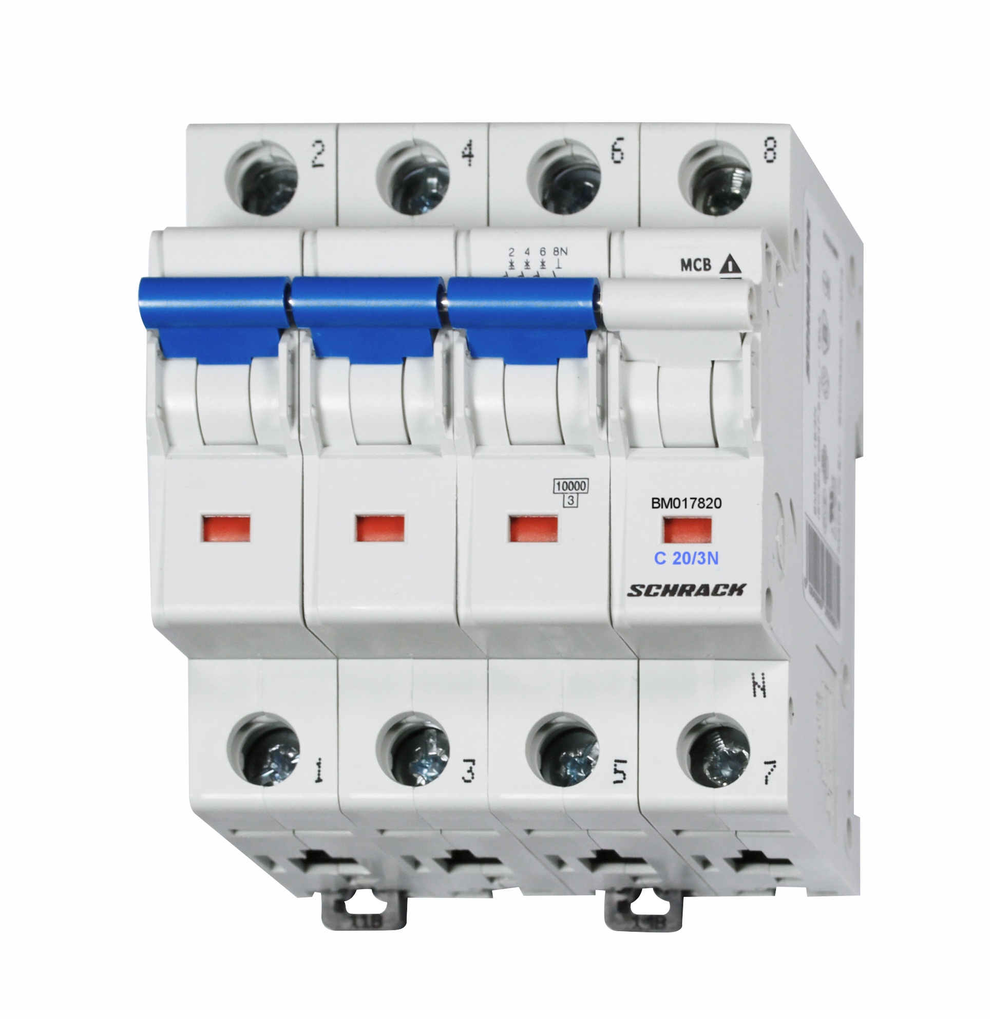 Intrerupator Automat Tetrapolar 3P+N Schrack Curba C 20A 10kA Schrack BM017820--
