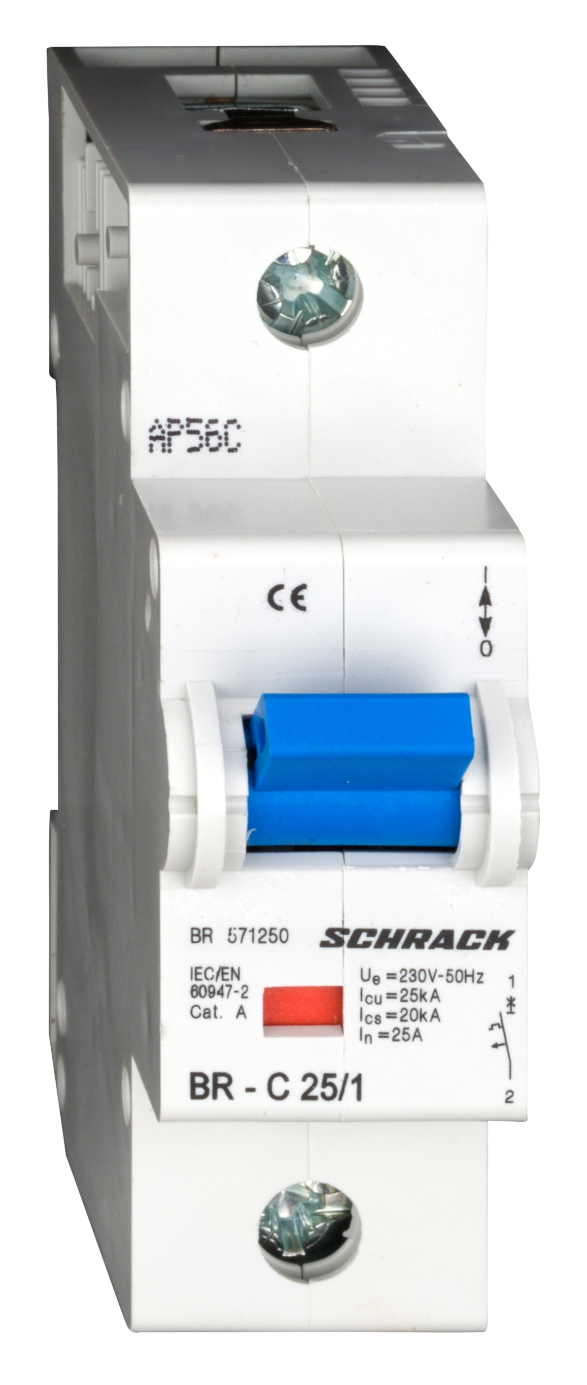 Intrerupator, automat, monopolar, 1p, schrack, curba, c, 25a, schrack, br571250--