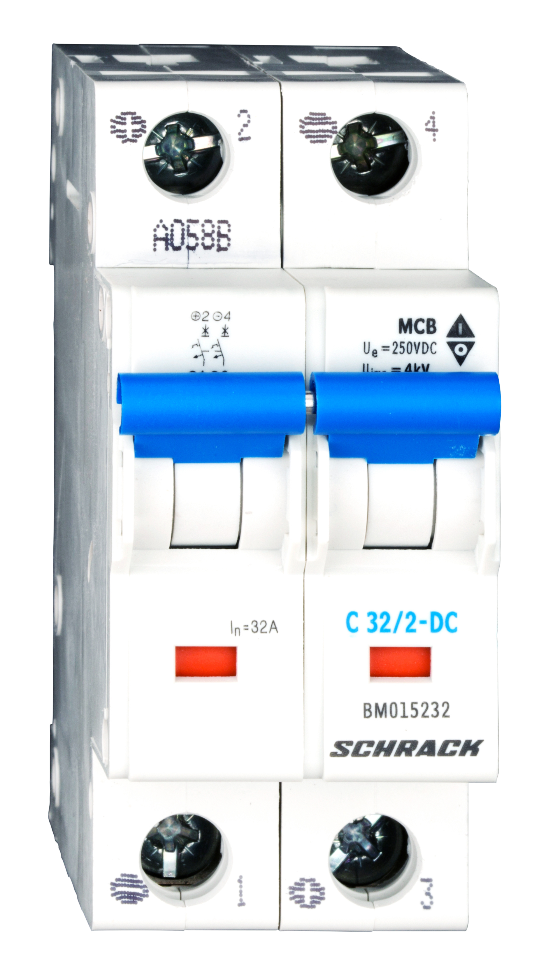 Intrerupator, Automat, Bipolar, 2P, Schrack, Curba, C, 32A, Curent continuu, Schrack, BM015232--