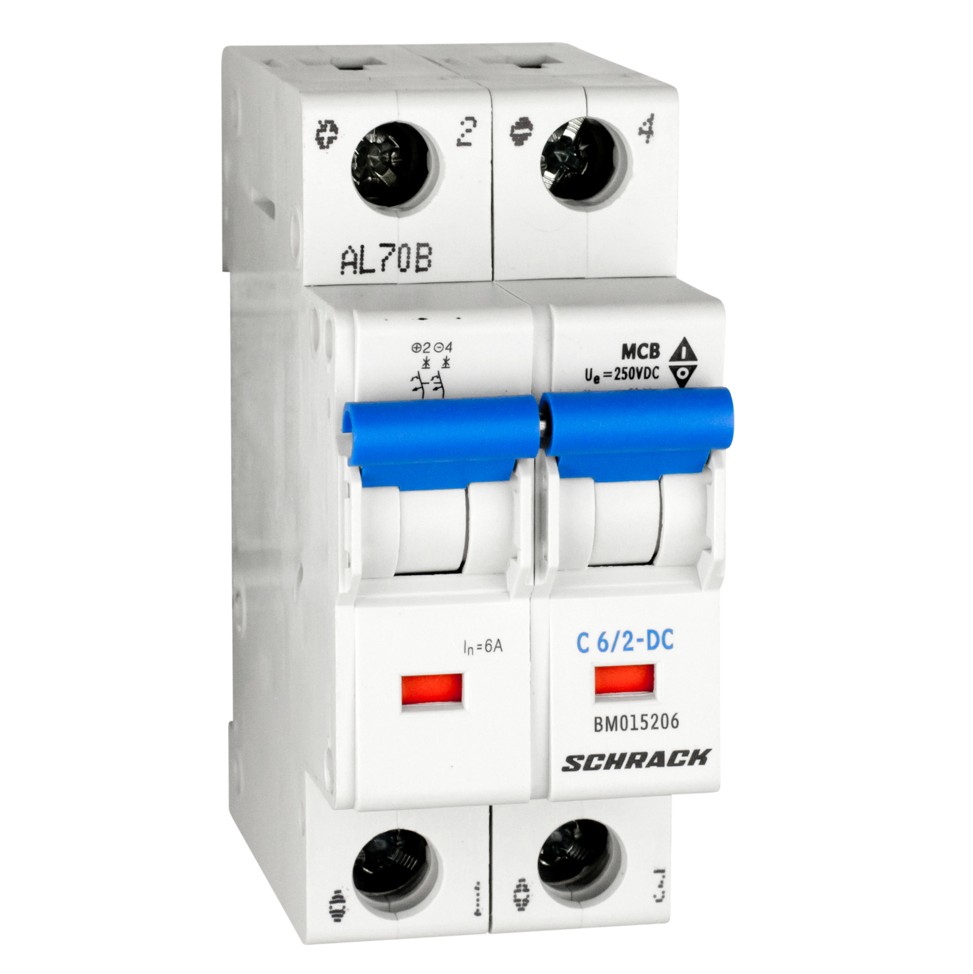 Intrerupator, Automat, Bipolar, 2P, Schrack, Curba, C, 6A, Curent continuu, Schrack, BM015206--