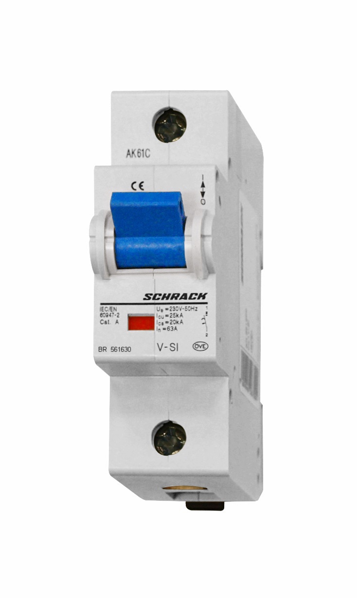 Intrerupator, automat, monopolar, 1p, schrack, curba, c, 63a, schrack, br561630--