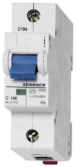 Intrerupator, automat, monopolar, 1p, schrack, curba, c, 63a, schrack, br571630--