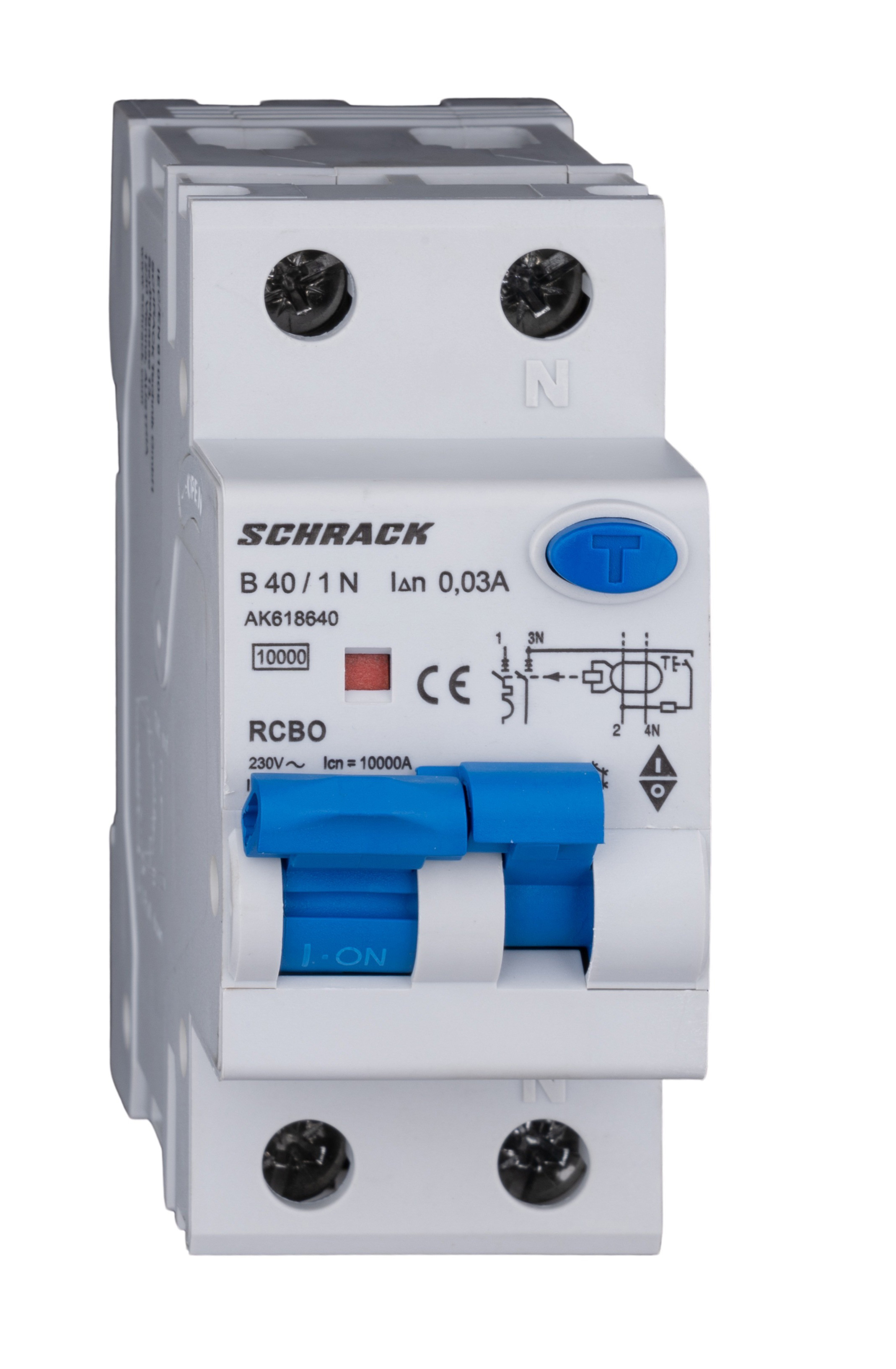Intrerupator, automat, diferential, schrack, amparo, tip a, bipolar, 1p+n, curba b, 40a, 30ma, 10ka