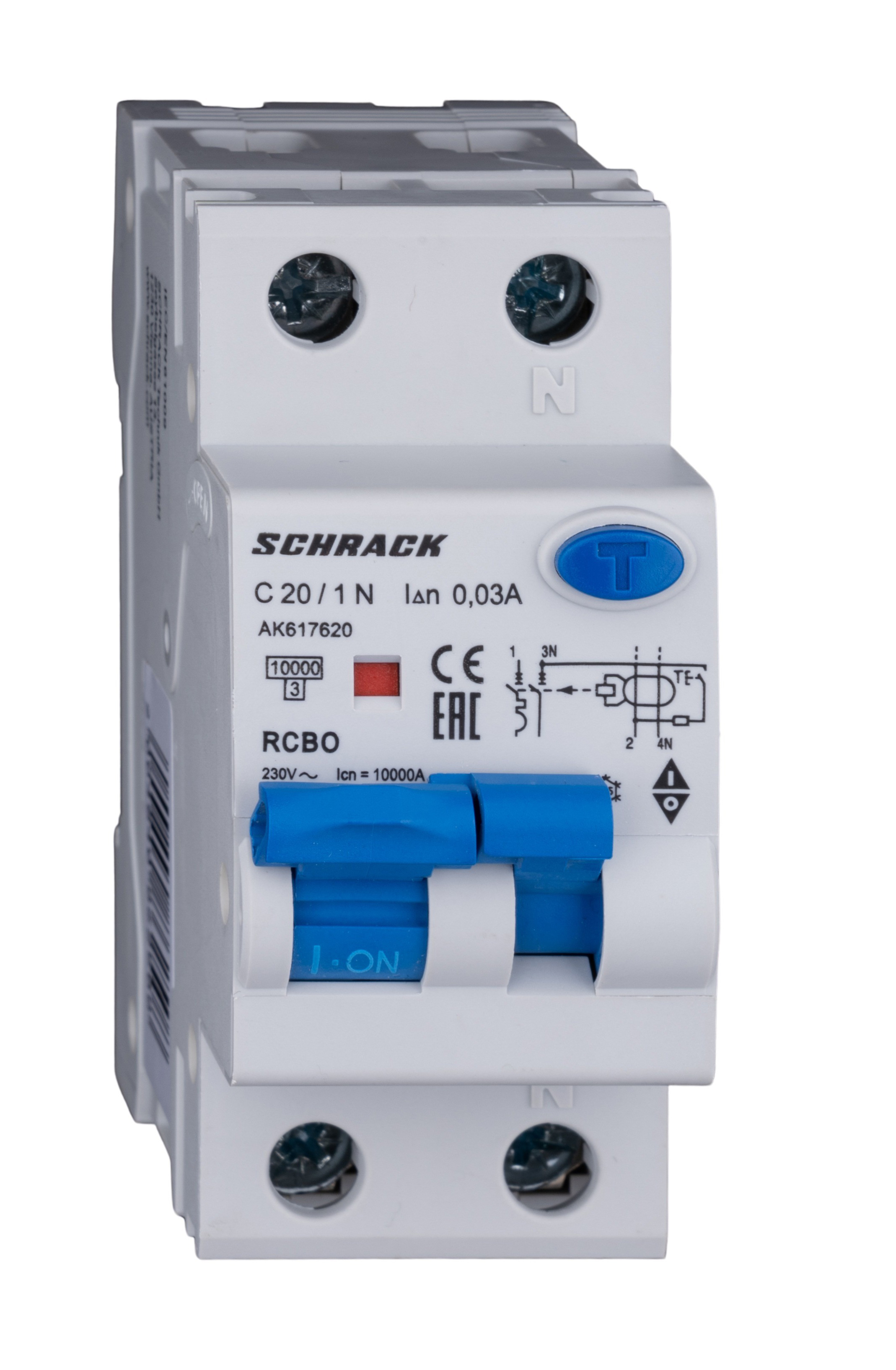 Intrerupator, automat, diferential, Schrack, AMPARO, Tip A, Bipolar, 1P+N, Curba C, 20A, 30mA, 10kA