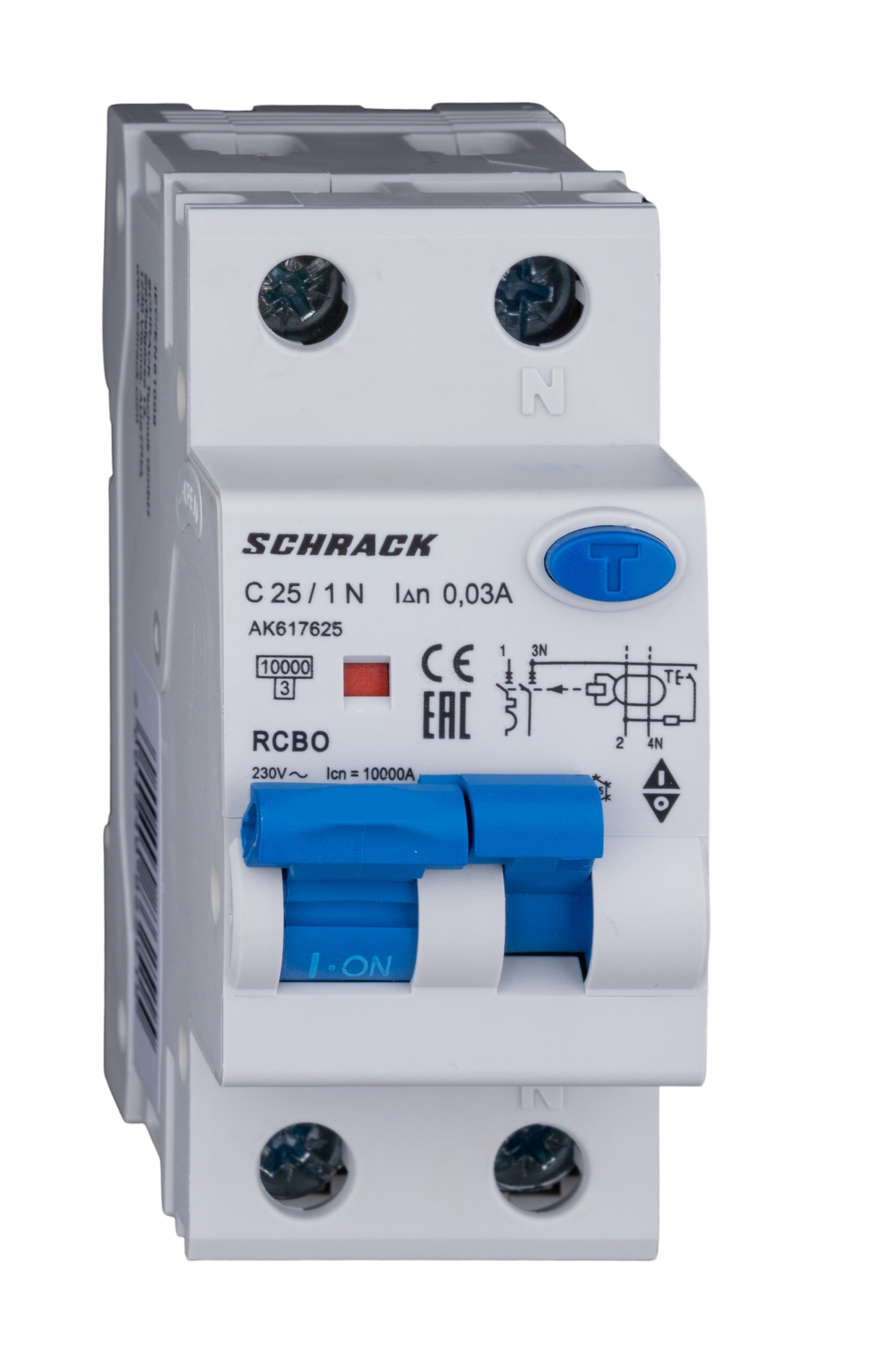 Intrerupator automat diferential Schrack AMPARO Tip A Bipolar 1P+N Curba C 25A 30mA 10kA