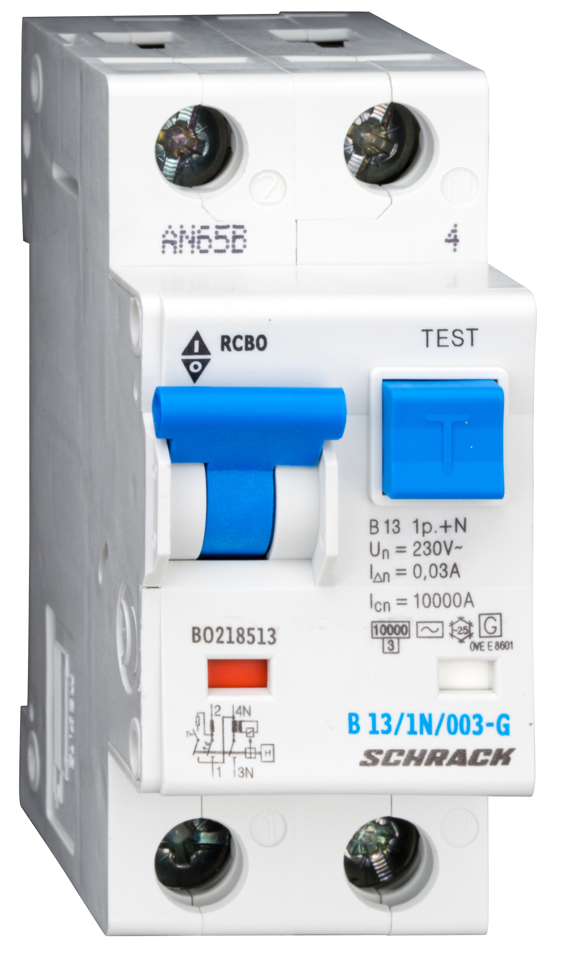 Intrerupator, automat, diferential, schrack, tip ac/g, bipolar, 1p+n, curba b, 13a, 30ma, 10ka