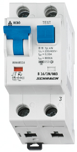 Intrerupator, automat, diferential, schrack, tip ac, bipolar, 1p+n, curba b, 16a, 30ma, 6ka