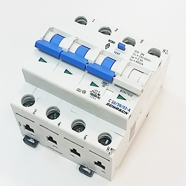 Intrerupator, automat, diferential, schrack, tip a, tetrapolar, 3p+n, curba c, 10a, 300ma, 6ka