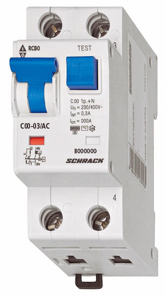 Intrerupator, automat, diferential, schrack, tip ac, bipolar, 1p+n, curba c, 10a, 300ma, 6ka