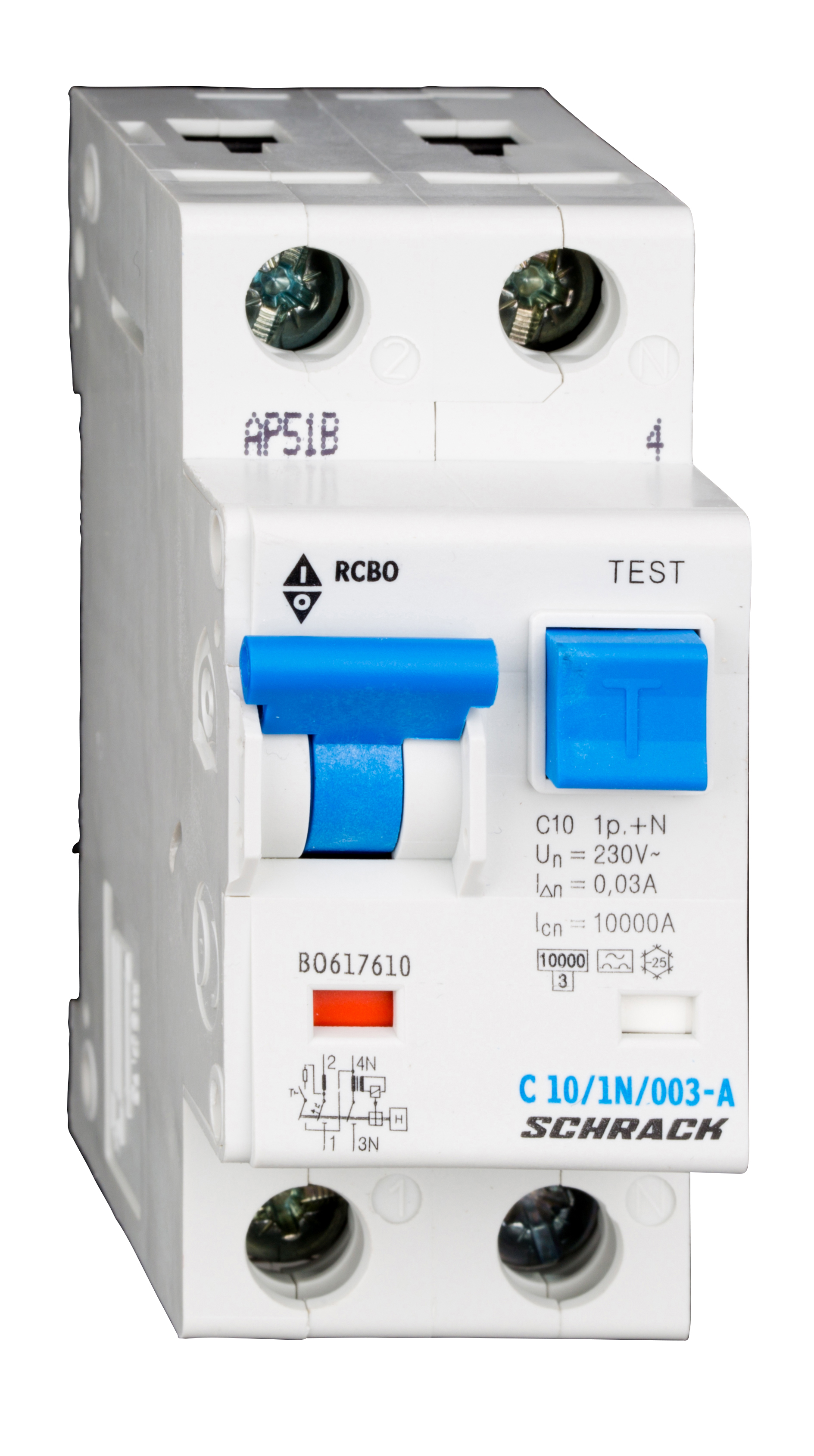 Intrerupator, automat, diferential, schrack, tip a, bipolar, 1p+n, curba c, 10a, 30ma, 10ka