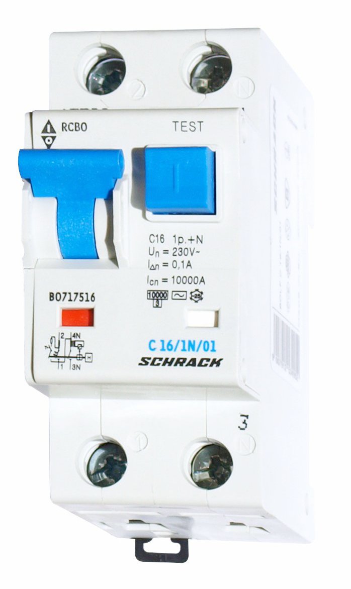 Intrerupator, automat, diferential, schrack, tip ac, bipolar, 1p+n, curba c, 16a, 100ma, 10ka