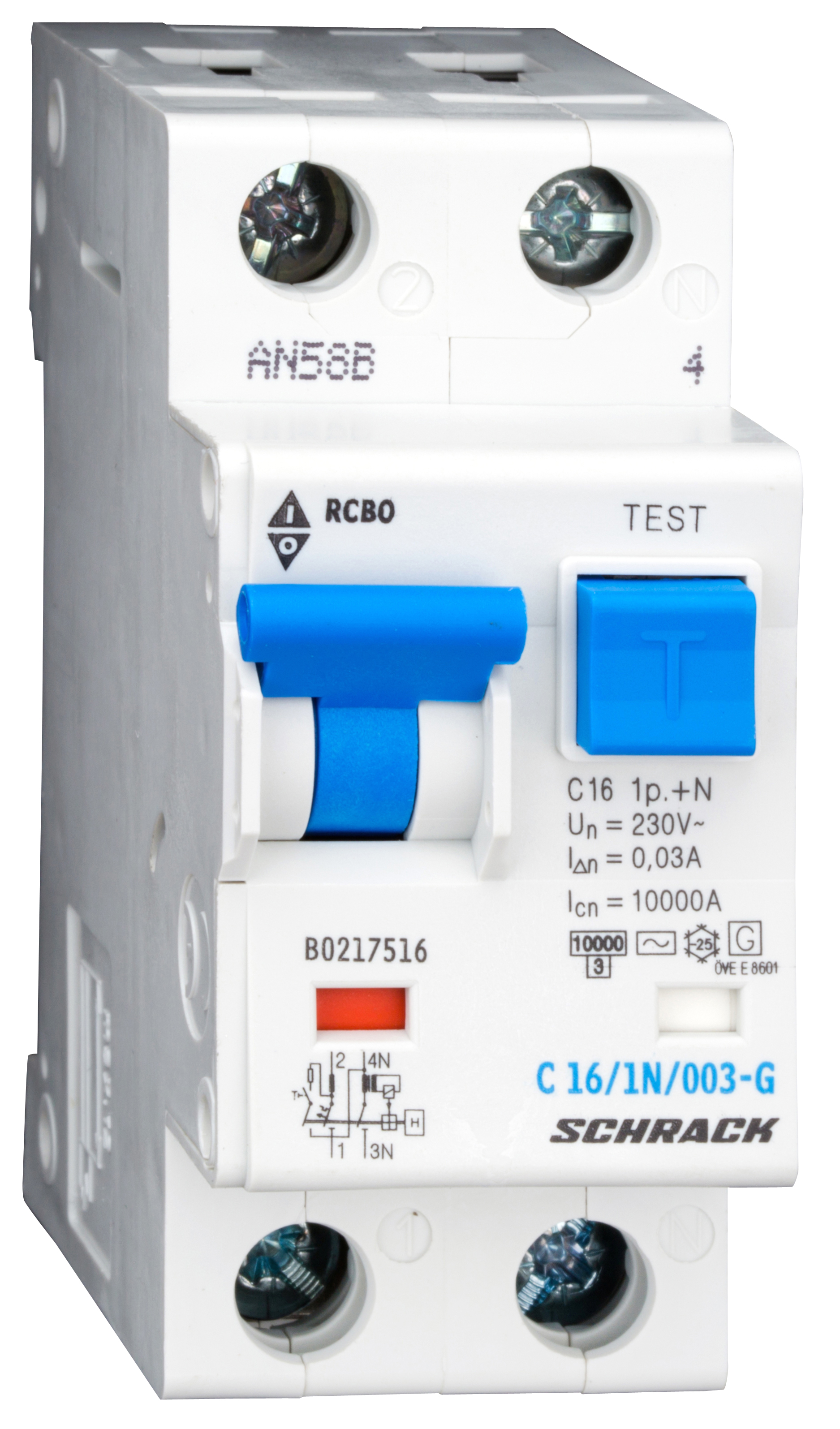 Intrerupator, automat, diferential, schrack, tip ac/g, bipolar, 1p+n, curba c, 16a, 30ma, 10ka