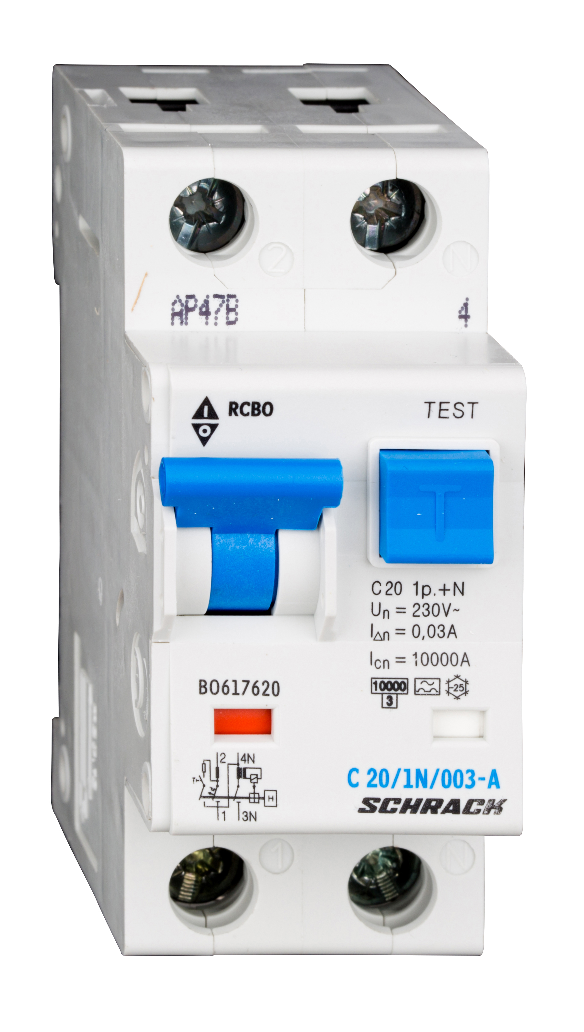 Intrerupator, automat, diferential, schrack, tip a, bipolar, 1p+n, curba c, 20a, 30ma, 10ka