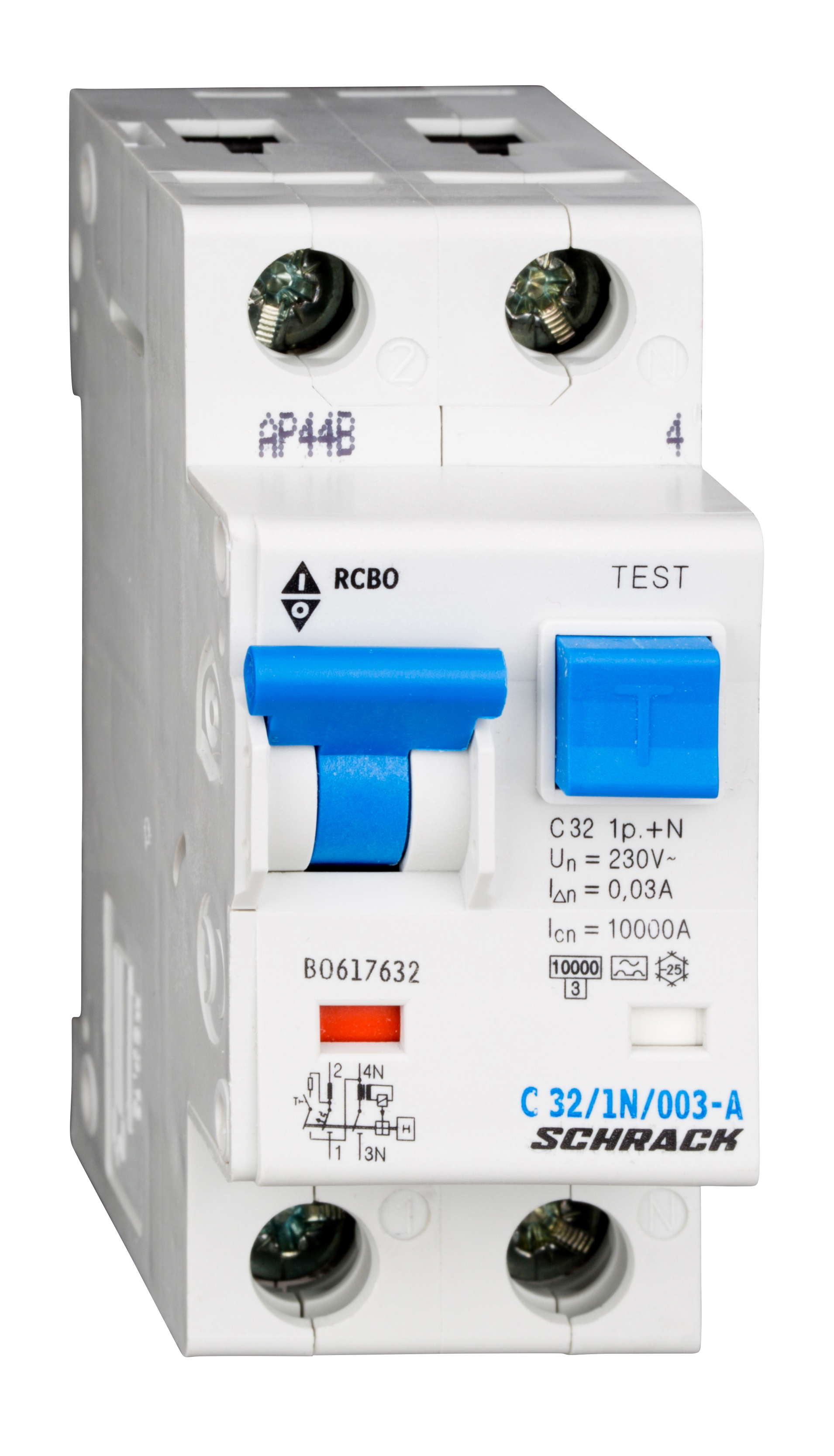Intrerupator, automat, diferential, schrack, tip a, bipolar, 1p+n, curba c, 32a, 30ma, 10ka