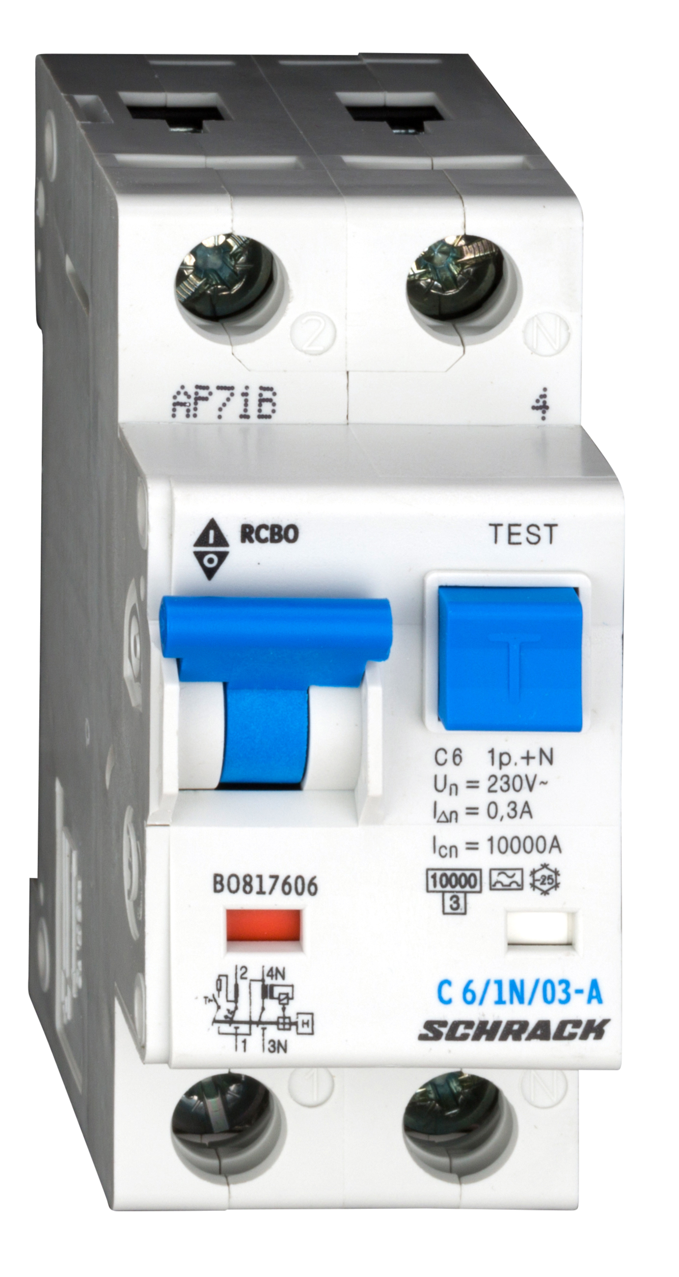 Intrerupator, automat, diferential, schrack, tip a, bipolar, 1p+n, curba c, 6a, 300ma, 10ka