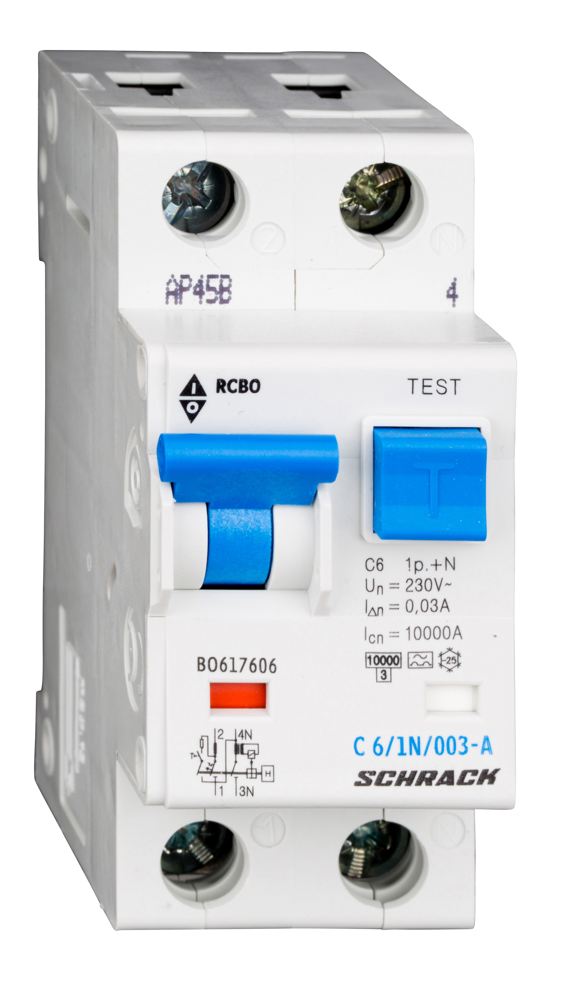 Intrerupator, automat, diferential, schrack, tip a, bipolar, 1p+n, curba c, 6a, 30ma, 10ka