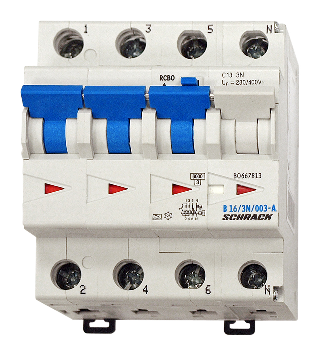 Intrerupator, automat, diferential, schrack, tip a, tetrapolar, 3p+n, curba b, 16a, 30ma, 6ka